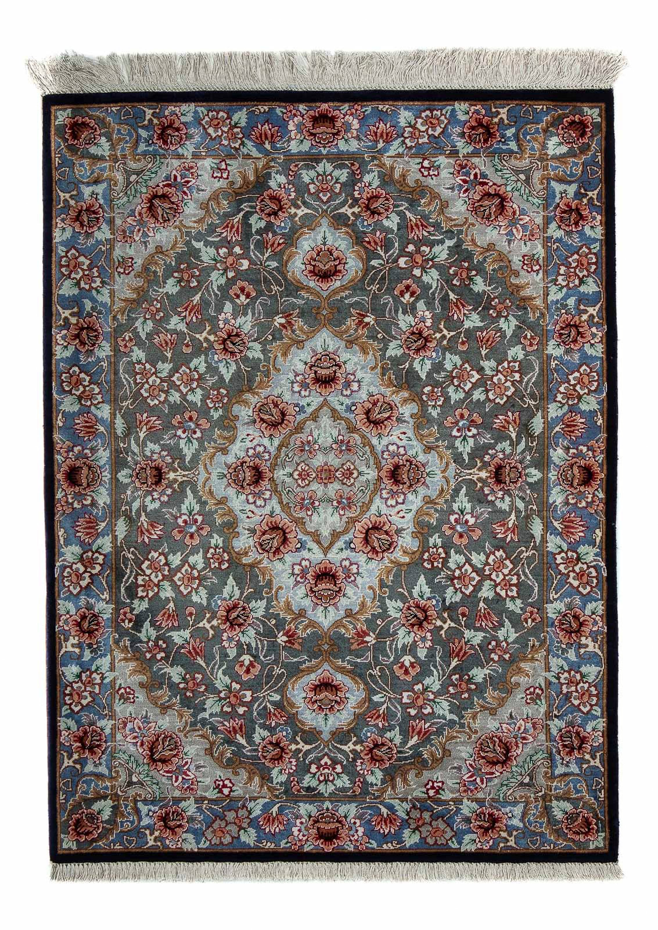 morgenland Orientteppich »Perser - Ghom - 77 x 56 cm - mehrfarbig«, rechteckig, Wohnzimmer, Handgeknüpft, Einzelstück mit Zertifikat