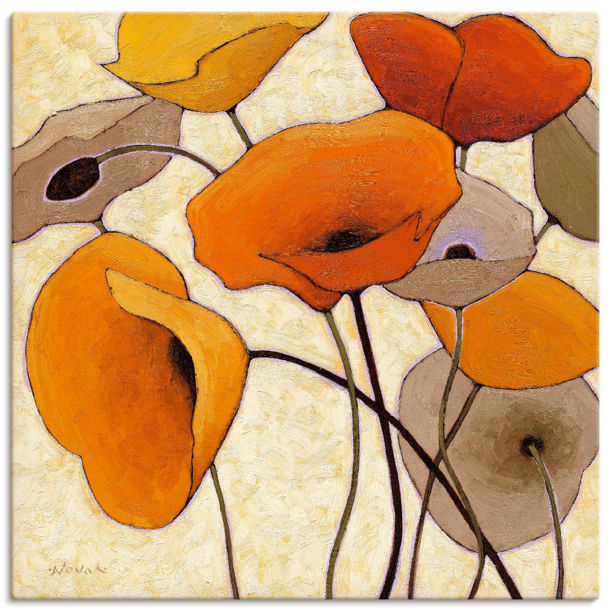 »Kürbismohn Blumen, Artland III«, Jelmoli-Versand verschied. Grössen | (1 Leinwandbild, Wandaufkleber kaufen in St.), als Wandbild online