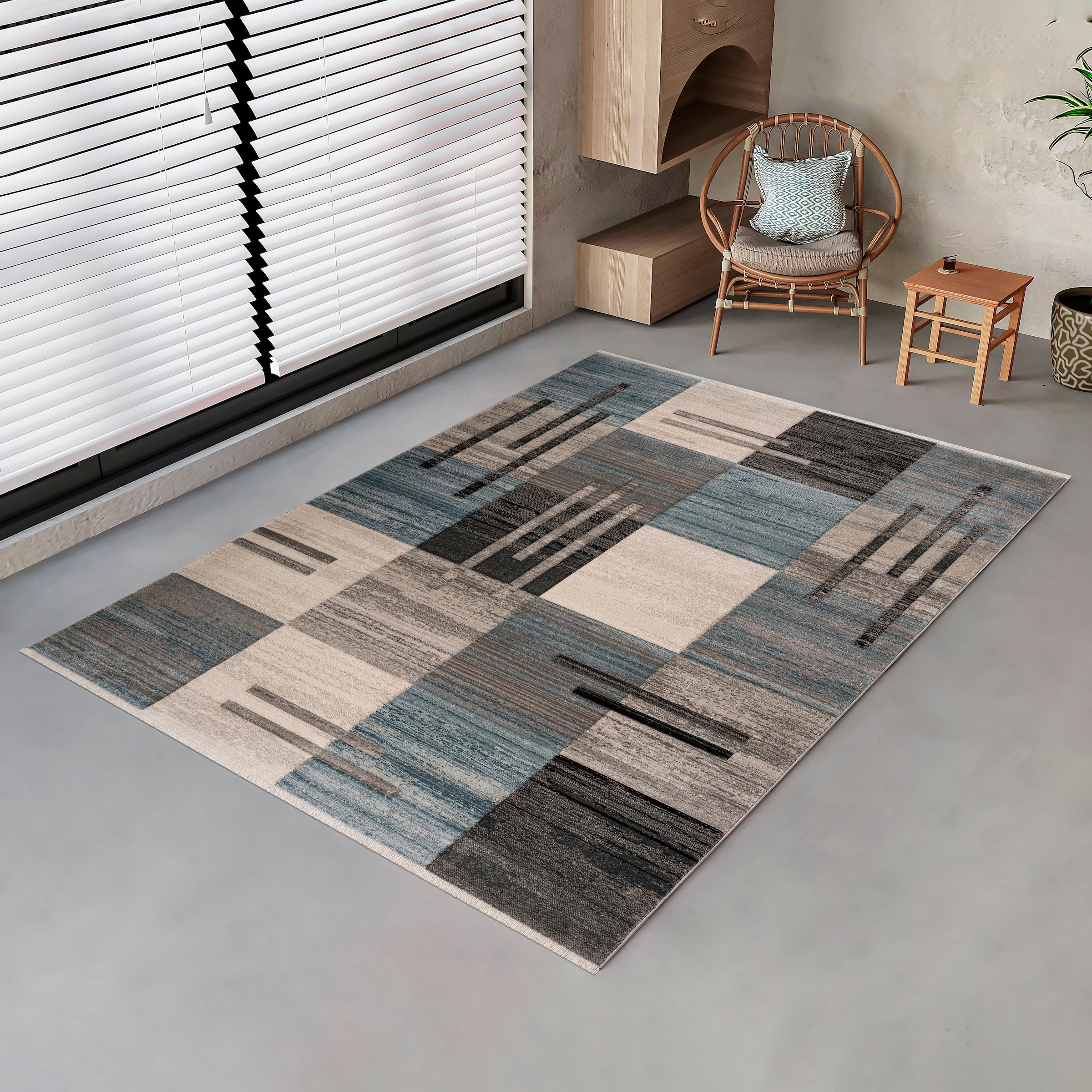 my home Teppich »Beliz«, rechteckig, mit Konturenschnitt, Kurzflor,  3D-Design, Wohnzimmer online bestellen | Jelmoli-Versand
