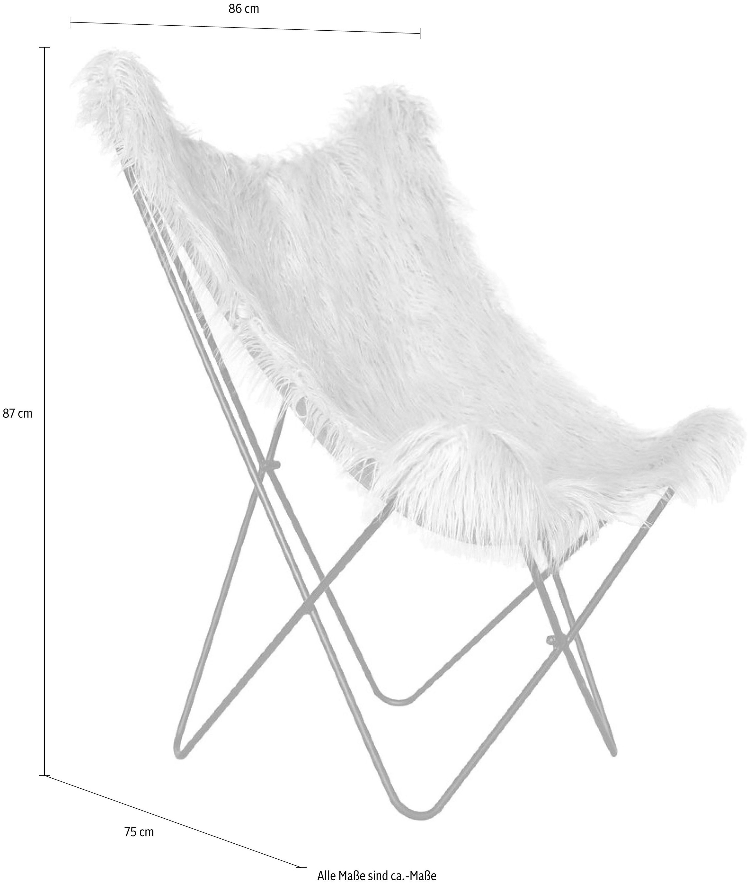 Kayoom Stuhl »Schmetterling-Stuhl Lynn 110, weicher Bezug aus Kunstfell«, 1 St., teilweise handgefertigt, für ungezwungenes Sitzen