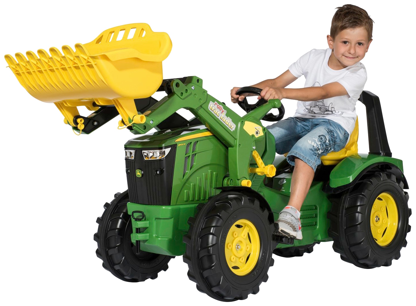 rolly toys® Tretfahrzeug »Premium John Deere 8400R«, Kindertraktor mit Lader