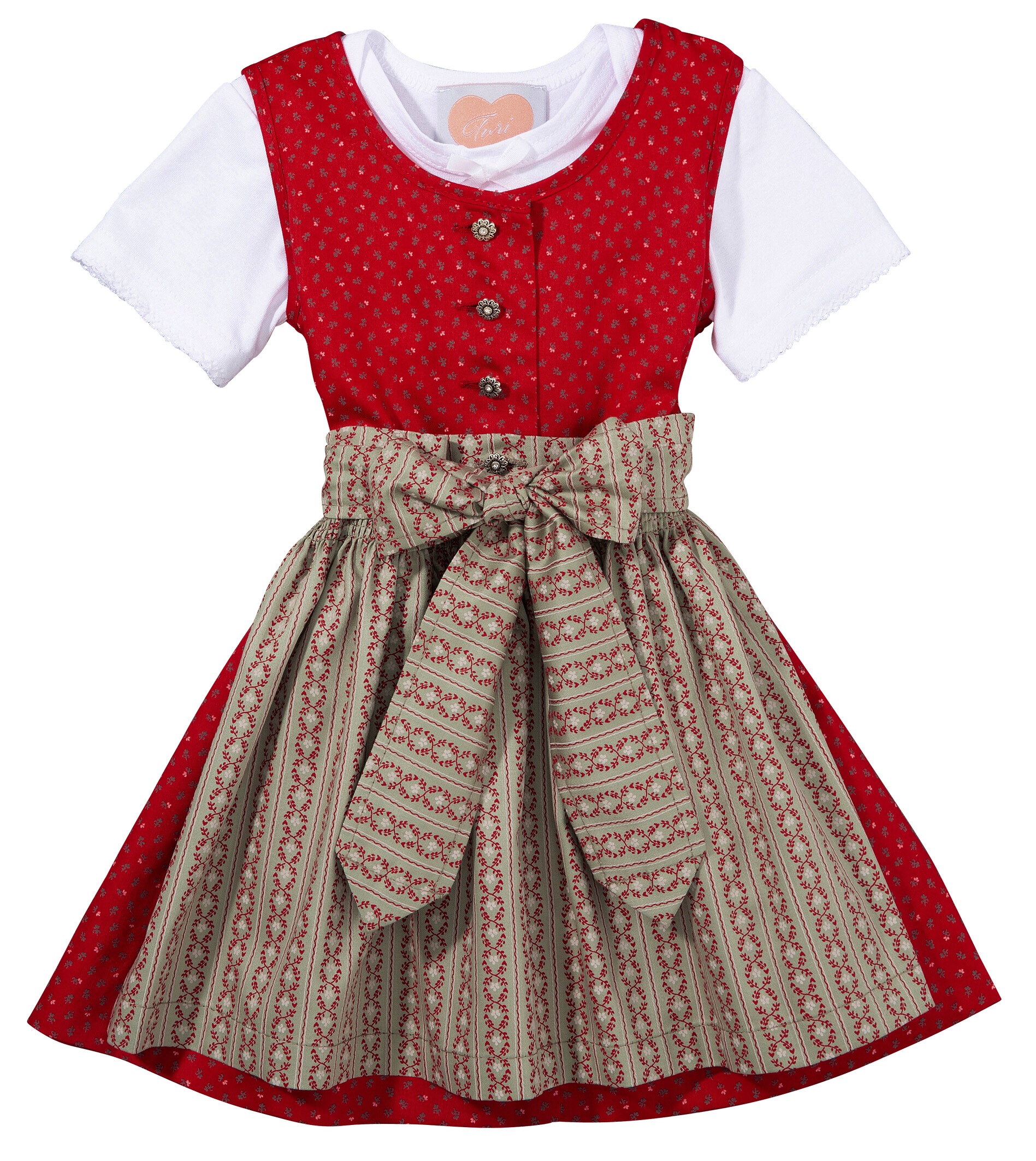Turi Landhaus Dirndl, (3 tlg.), Kinder, mit Knöpfen in Blumenoptik kaufen