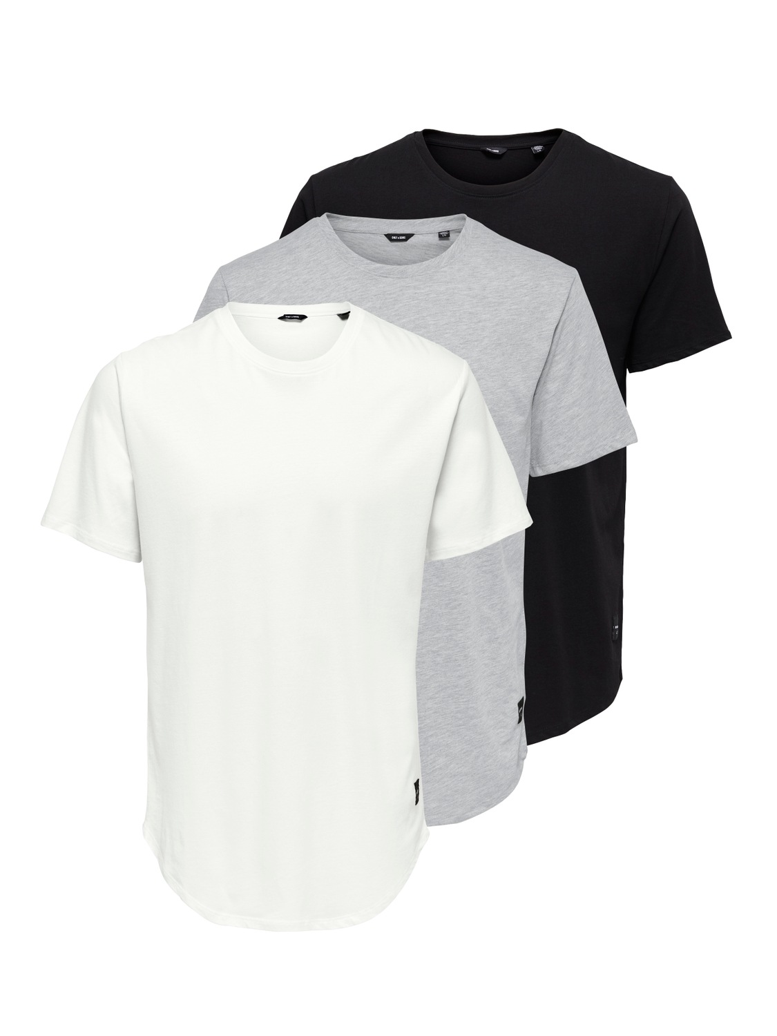 ONLY & SONS Rundhalsshirt »ONSMATT LONGY SS TEE 3-PACK« Packung, 3 Stk.