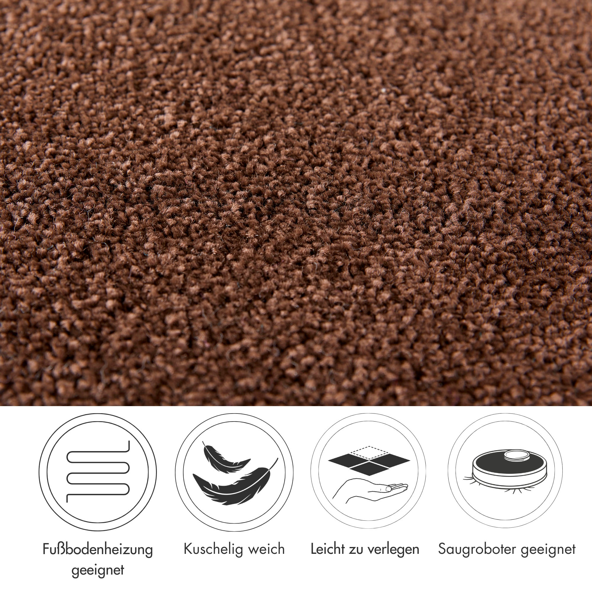 Andiamo Teppichboden »Sophie, Frisee-Velours, Made in Netherlands«, rechteckig, 4,5 mm Höhe, Uni Farben, Breite 400 cm oder 500 cm, strapazierfähig & pflegeleicht