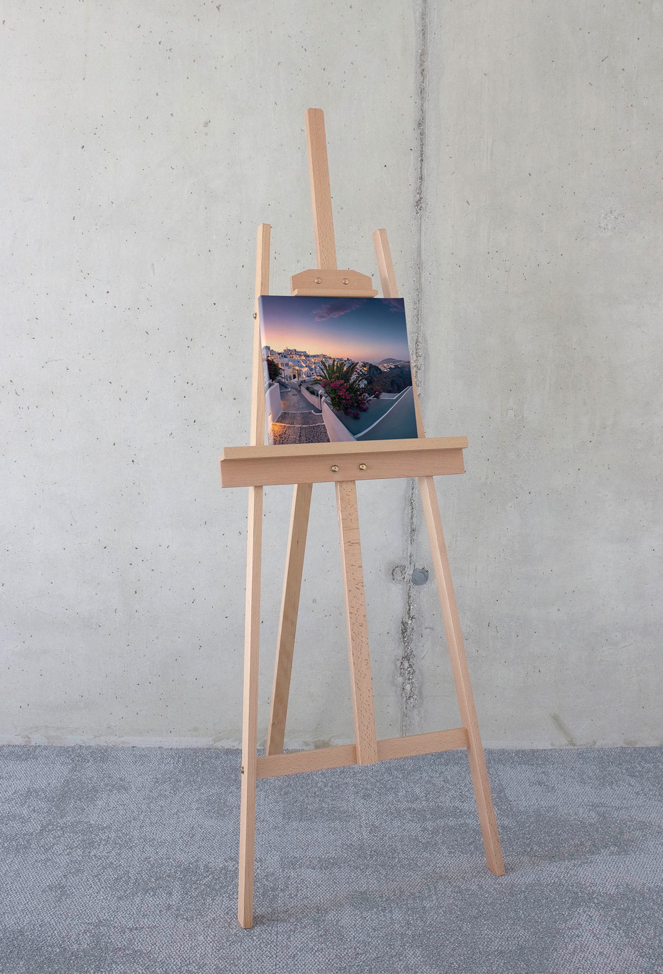 Komar Leinwandbild »Fira to Oia - Grösse 30 x 30 cm«, Baum-Blätter-Natur-Berge-Blumen-Foto-Jahreszeiten-Landschaft-Meer-Strand-Palmen, (Packung, 1 St.), Keilrahmenbild mi Echtholzrahmen