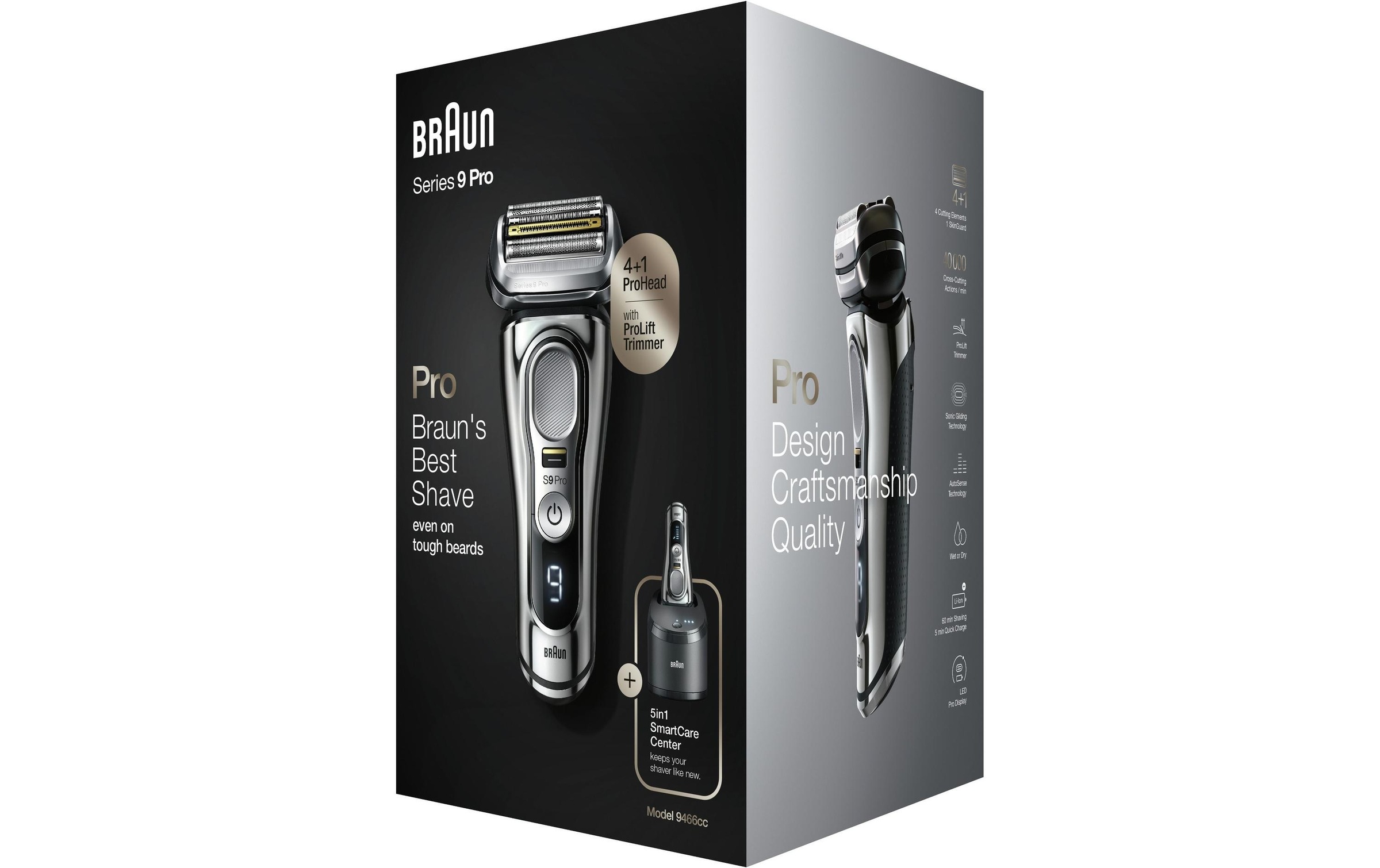 Braun Gesichtshaarrasierer »Braun Series9 - 9466cc System wet&dry«