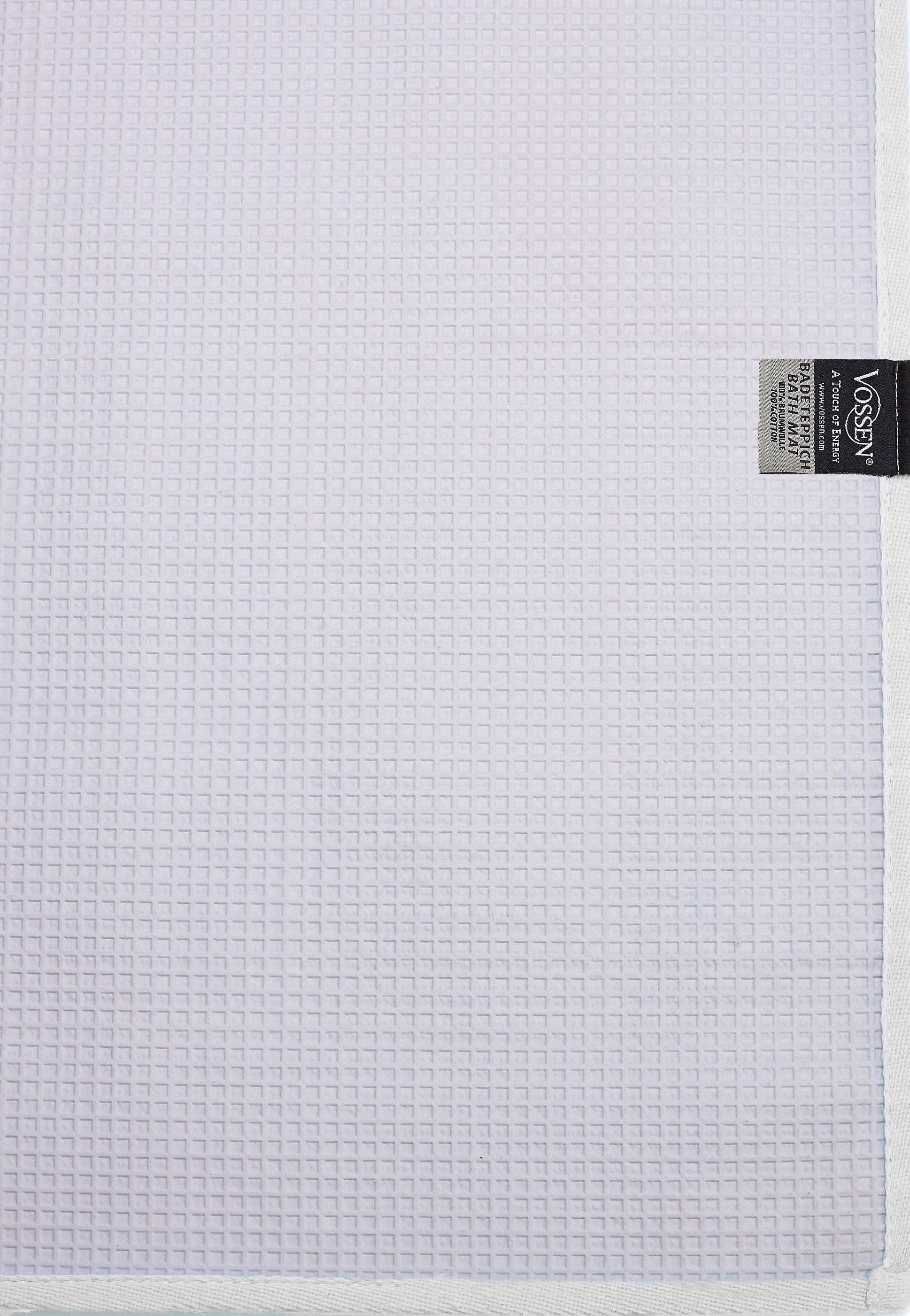 Vossen Badematte »Exclusive«, rutschhemmend beschichtet, fussbodenheizungsgeeignet, Badteppich, Uni-Farben, Karo Muster, Hoch-Tief Effekt, reine Baumwolle