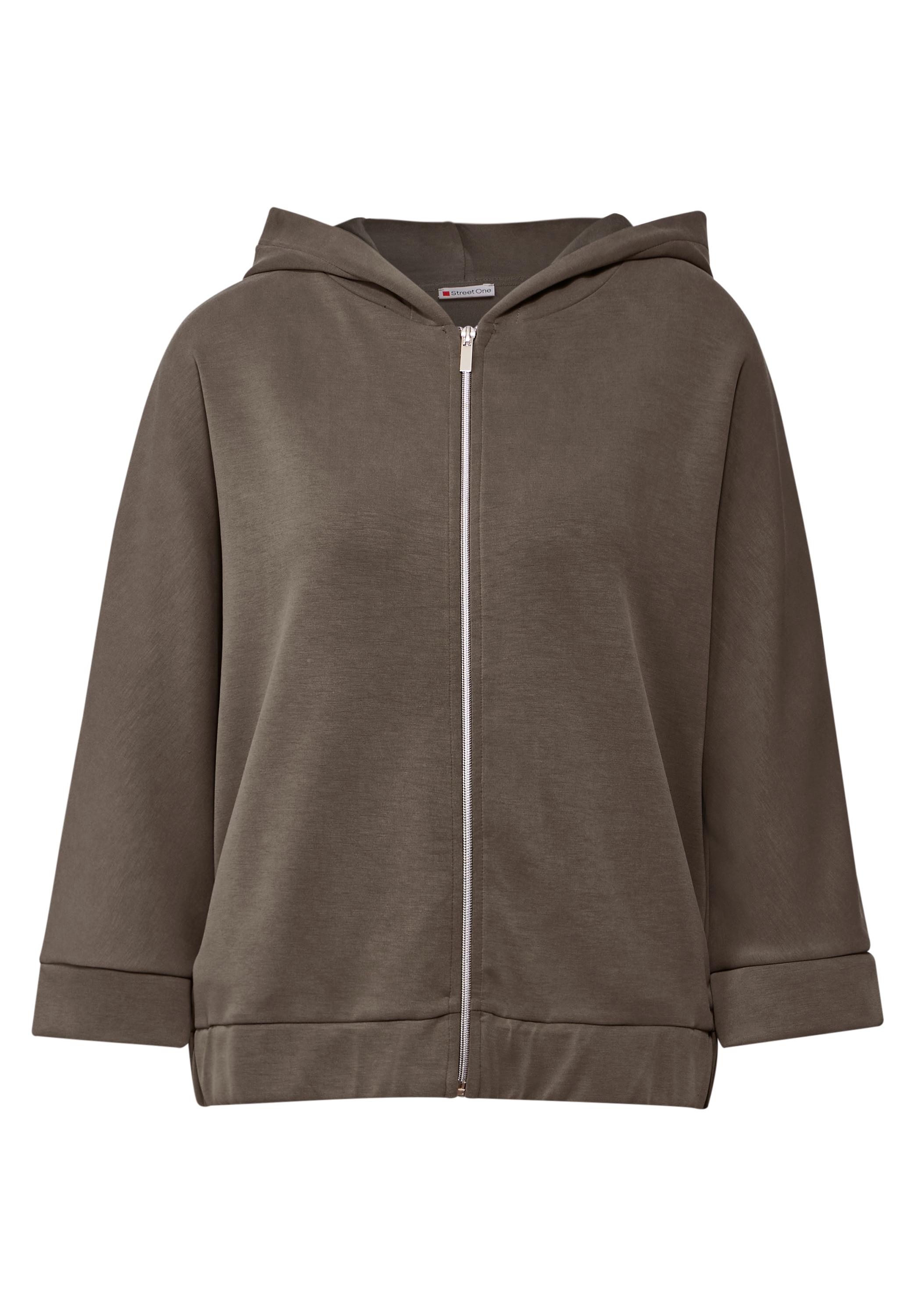 STREET ONE Hoodie, in Silk-Look