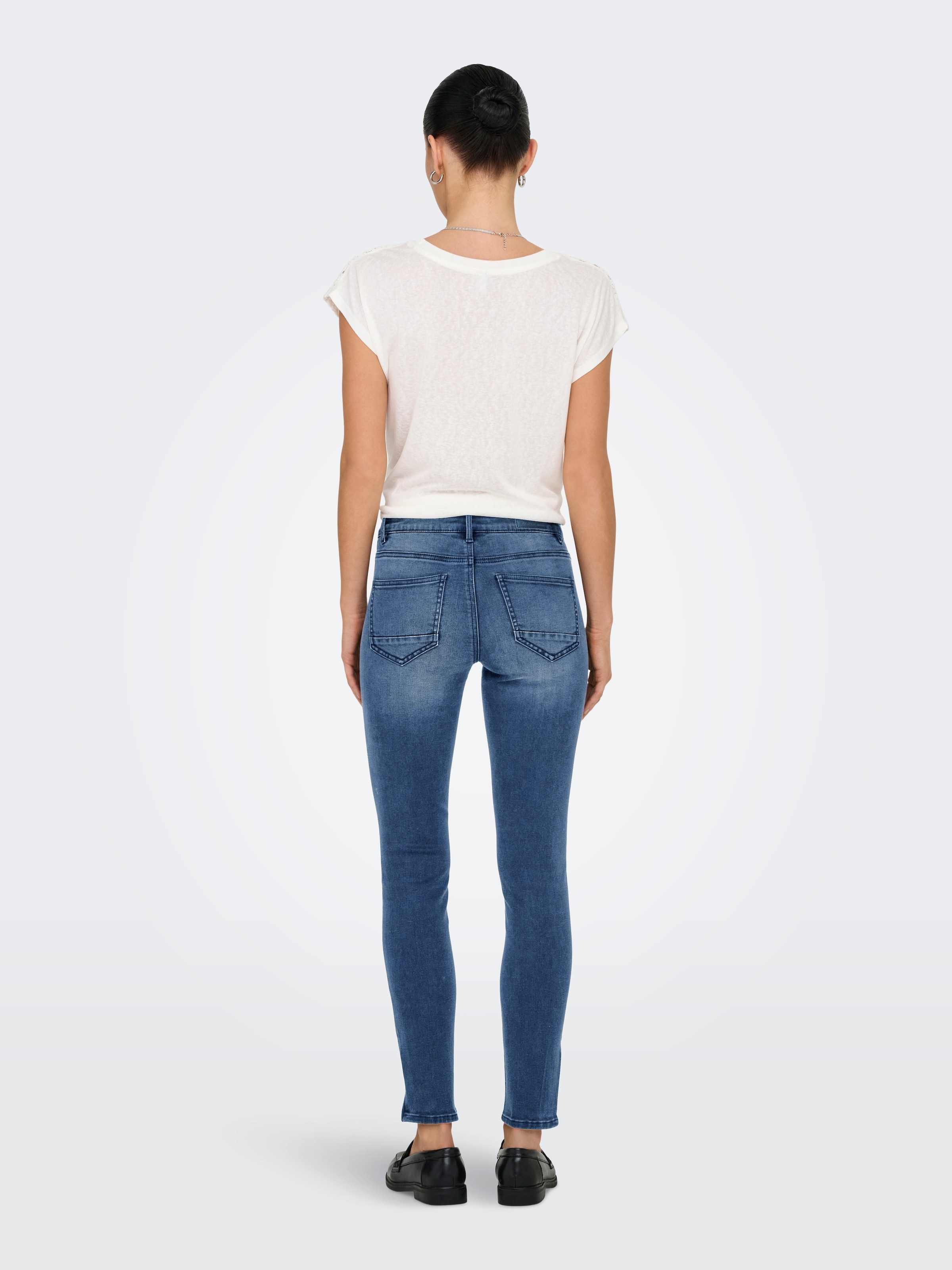 ONLY Skinny-fit-Jeans »ONLWAUW MW ZIP SK ANK DNM BOX«