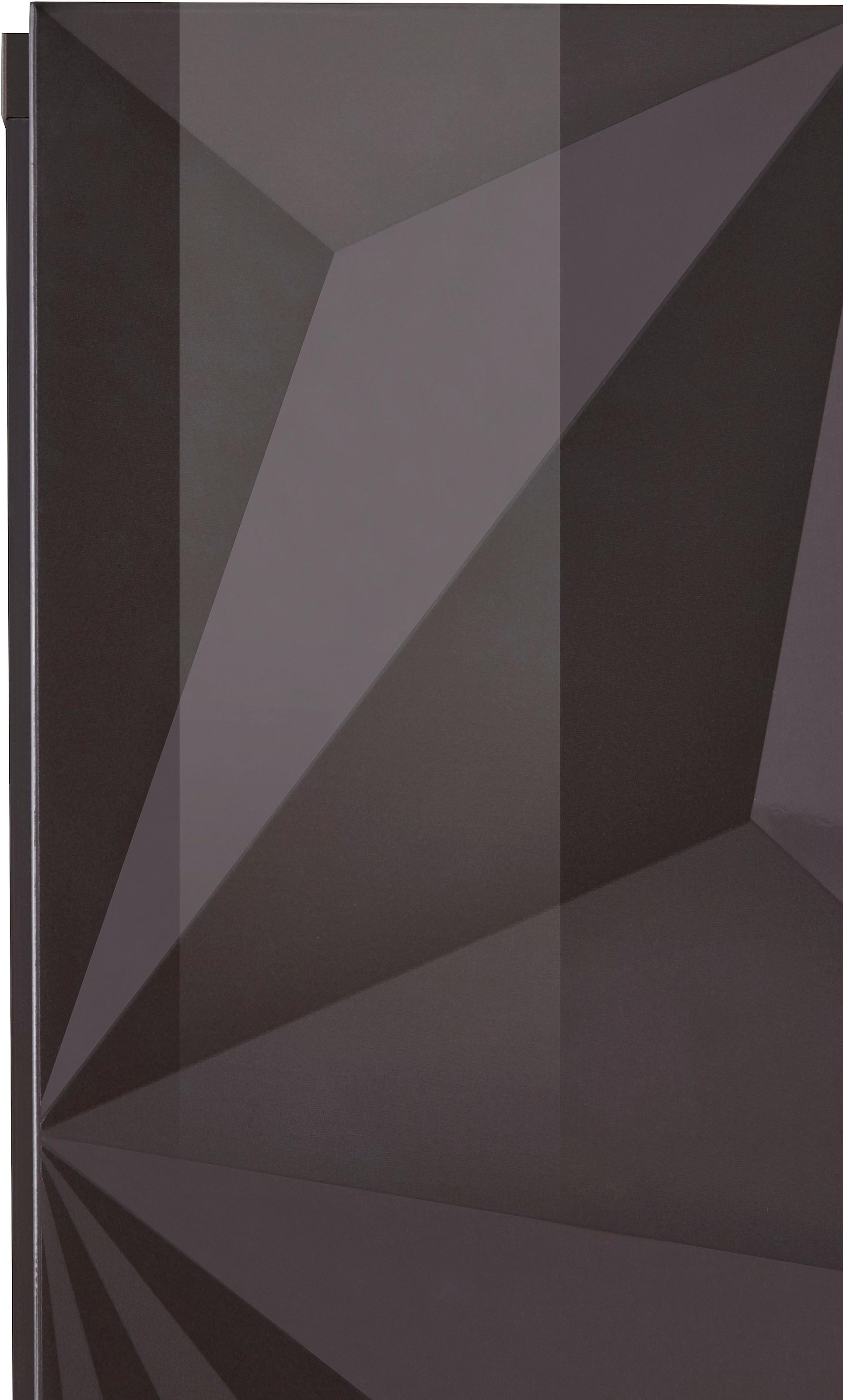 INOSIGN Highboard »Highboard Höhe 111 cm, Breite 121 cm, Kommode 2 Türen, Hochkommode«, Front mit elegantem Siebdruck, grifflos, viel Stauraum