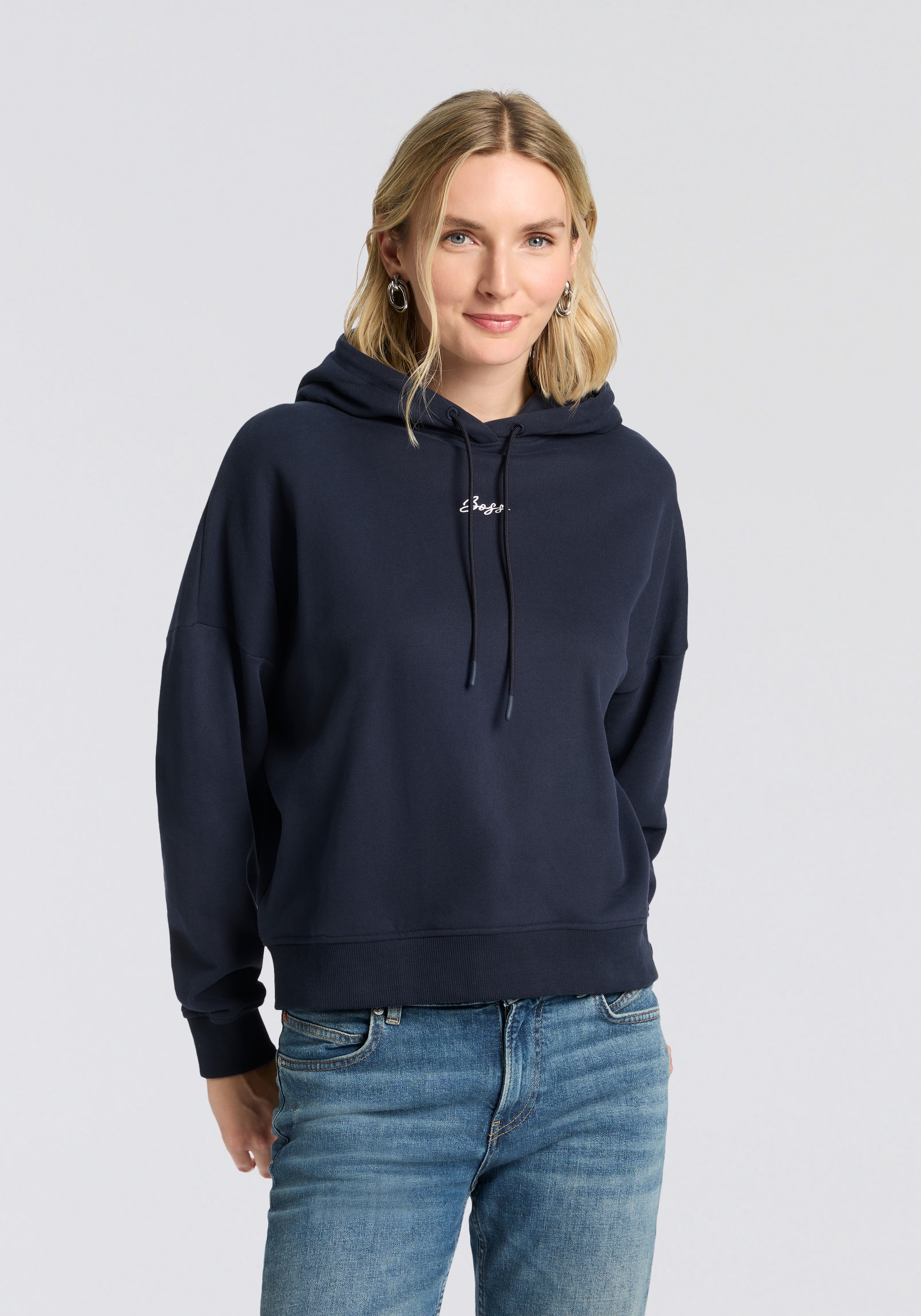 BOSS ORANGE Hoodie »Ehoody Premium Damenmode«, mit gesticktem Logo