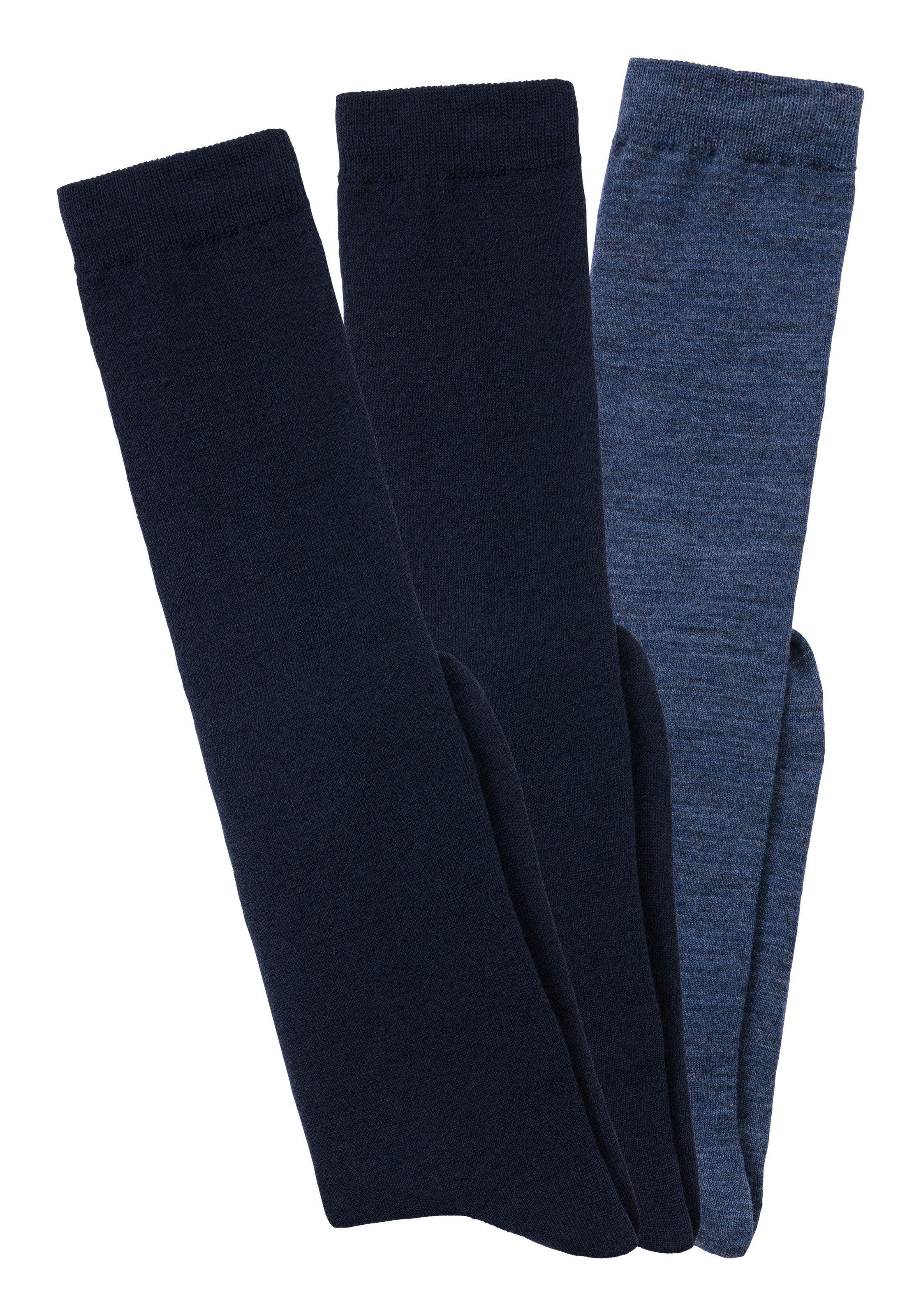 Bench. Kniestrümpfe "Herren Wollkniestrümpfe, uni, weicher Abschluss" Packung, 3 Stk. tlg. Herrenkniestrümpfe mit wärmender Wolle