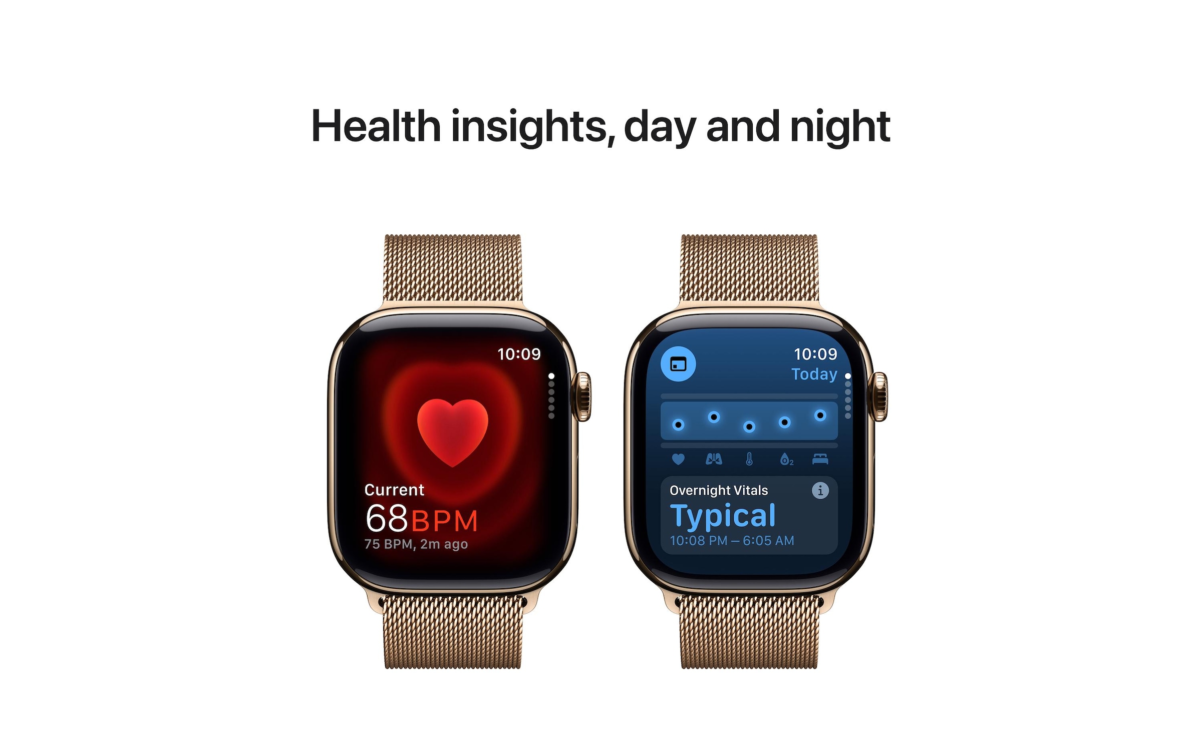 Apple Watch Series 10 Titan, 42 mm, GPS + Cellular, Milanese Loop, Goldfarben