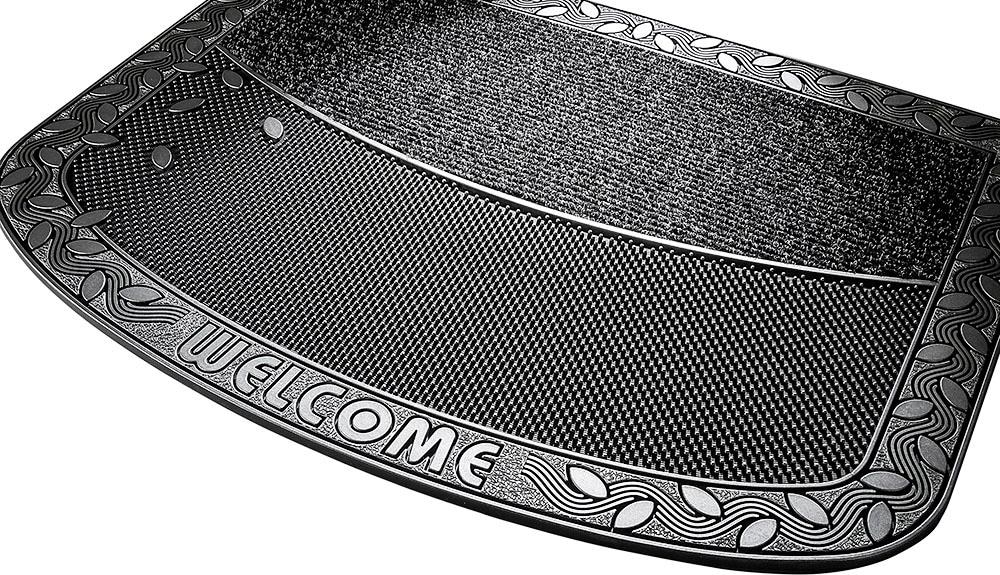 Home2Fashion Fussmatte »TC Clean Leaves«, rechteckig, 8 mm Höhe, Schmutzfangmatte, mit Spruch, robust, In- und Outdoor geeignet