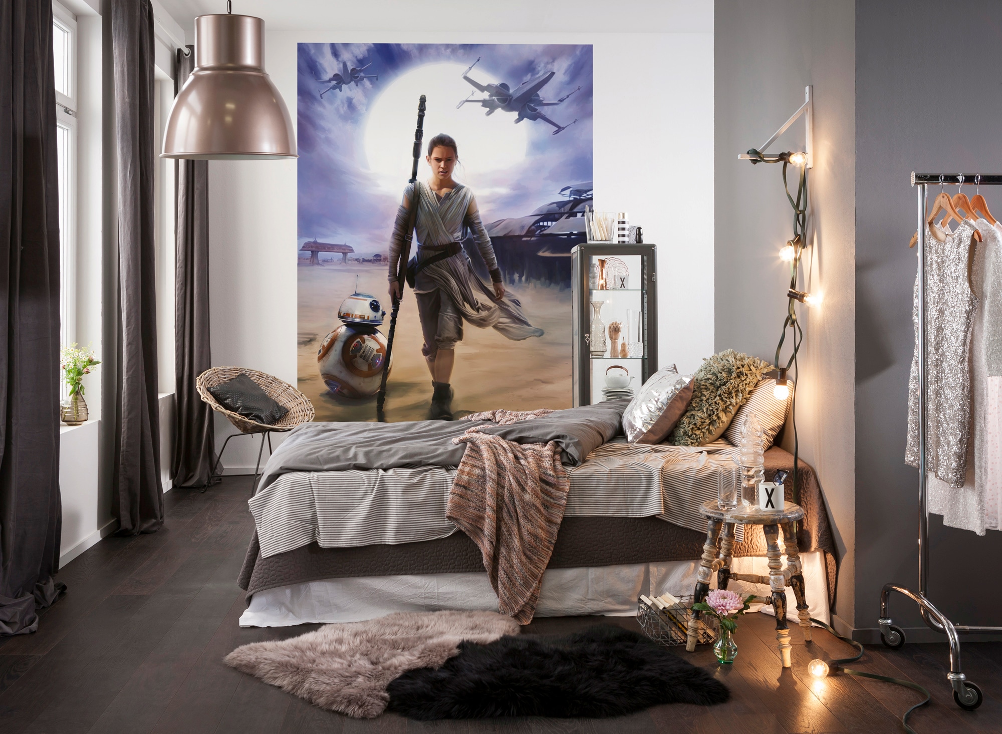 Komar Fototapete »STAR WARS Rey - Grösse 184 x 254 cm«, bedruckt, Kinderzimmer