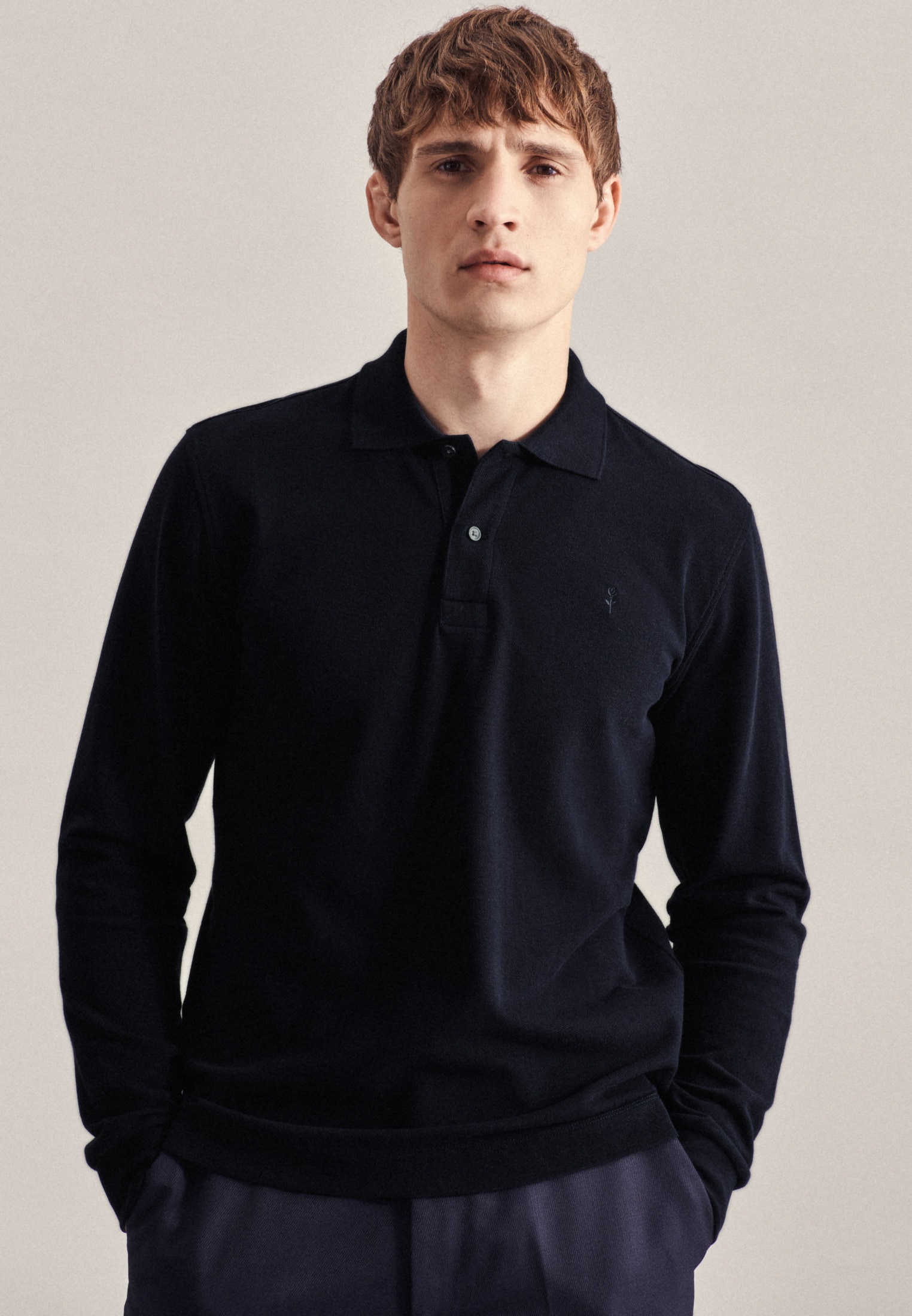 Jelmoli-Versand Poloshirt | Uni Kragen seidensticker »Regular«, Langarm shoppen online