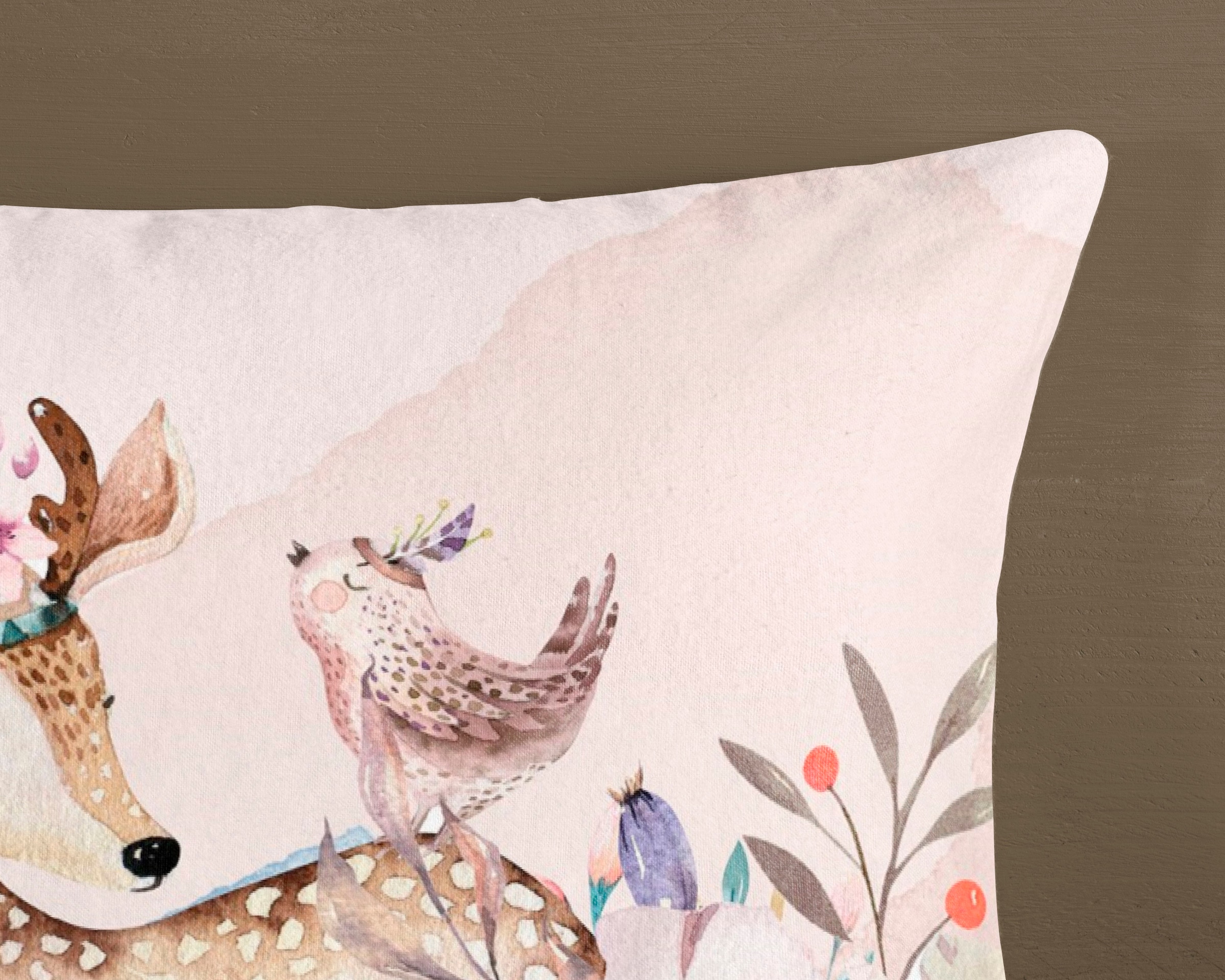 good morning Kinderbettwäsche »Josy«, Biber, 135x200, Warm, Reissverschluss, Wendeoptik, Mädchen Kind, Hirsch