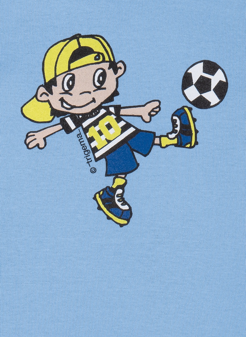 Trigema T-Shirt »TRIGEMA T-Shirt mit coolem Fussballer-Motiv«, (1 tlg.)