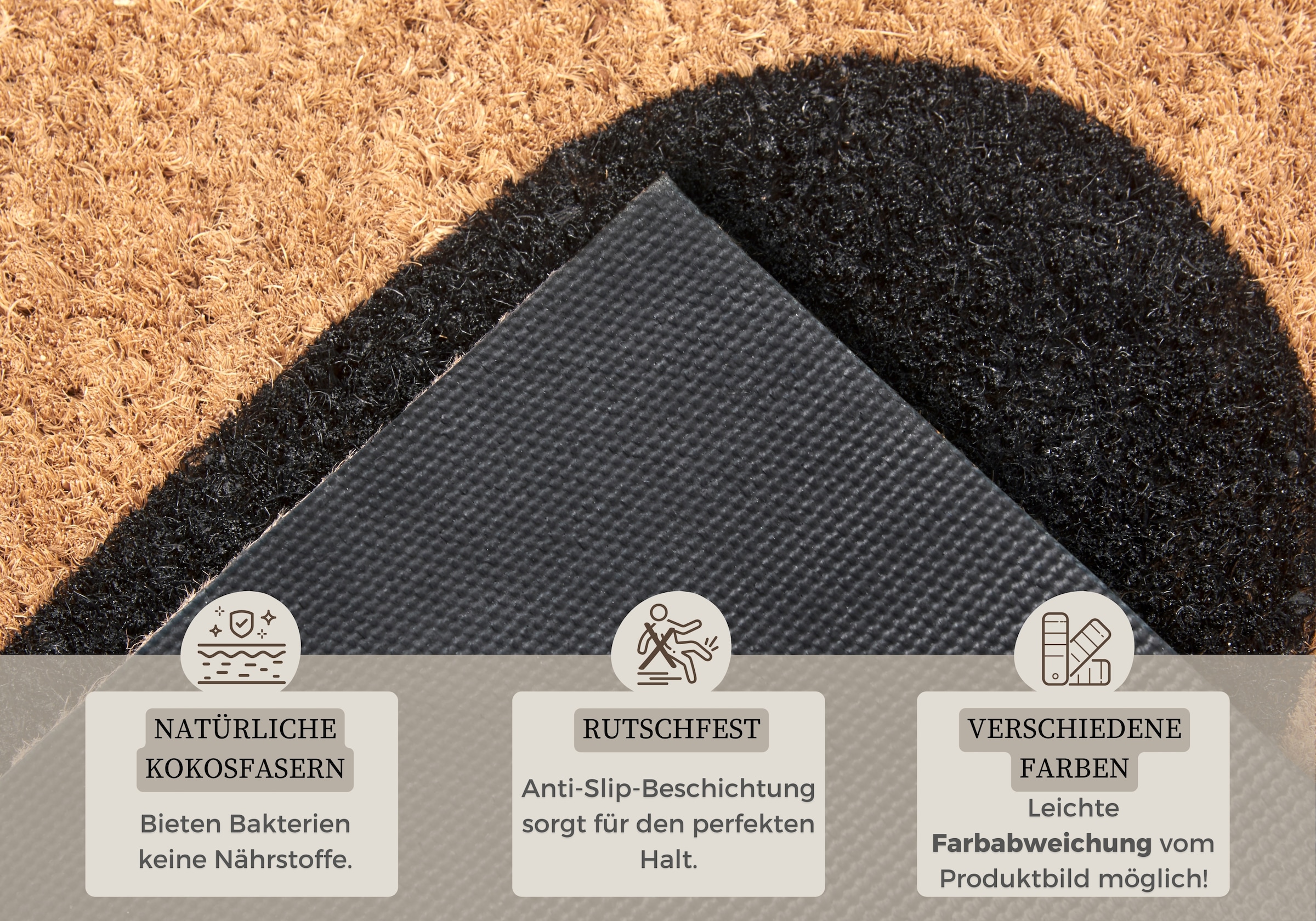 HANSE Home Fussmatte »Mix Mats Kokos Heart, Türmatte«, rechteckig, 15 mm Höhe, Kokos, Schmutzfangmatte, Outdoor, Rutschfest, Innen, Kokosmatte, Flur