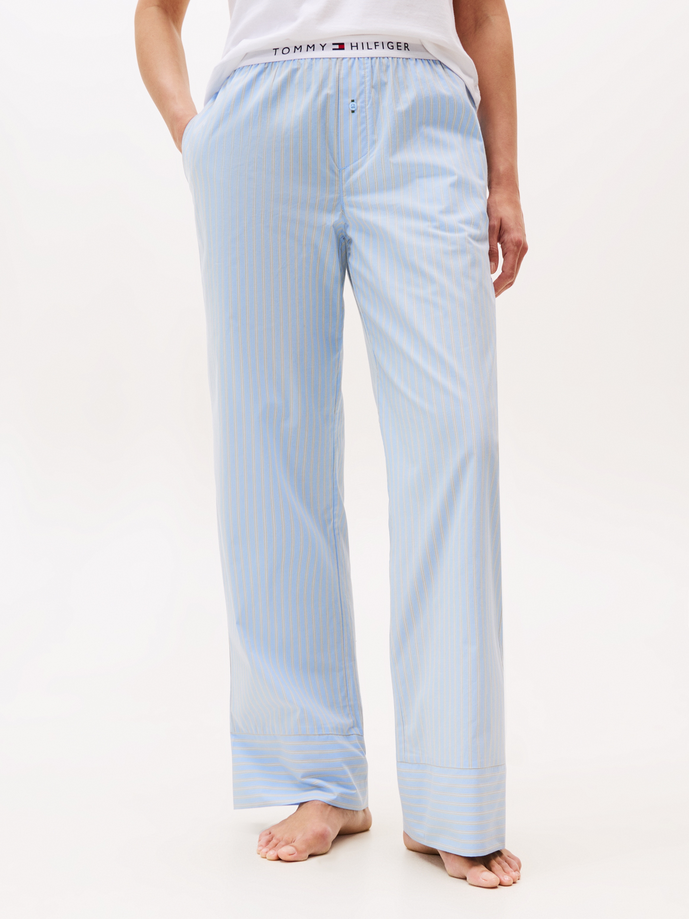 Tommy Hilfiger Underwear Loungehose »POPLIN PANTS« mit Streifenmuster, Logobund