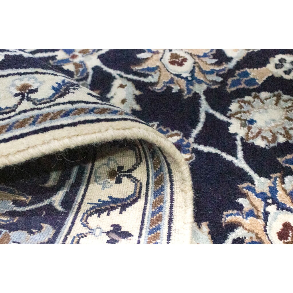 morgenland Wollteppich »Nain 9la Teppich handgeknüpft dunkelblau«, rechteckig