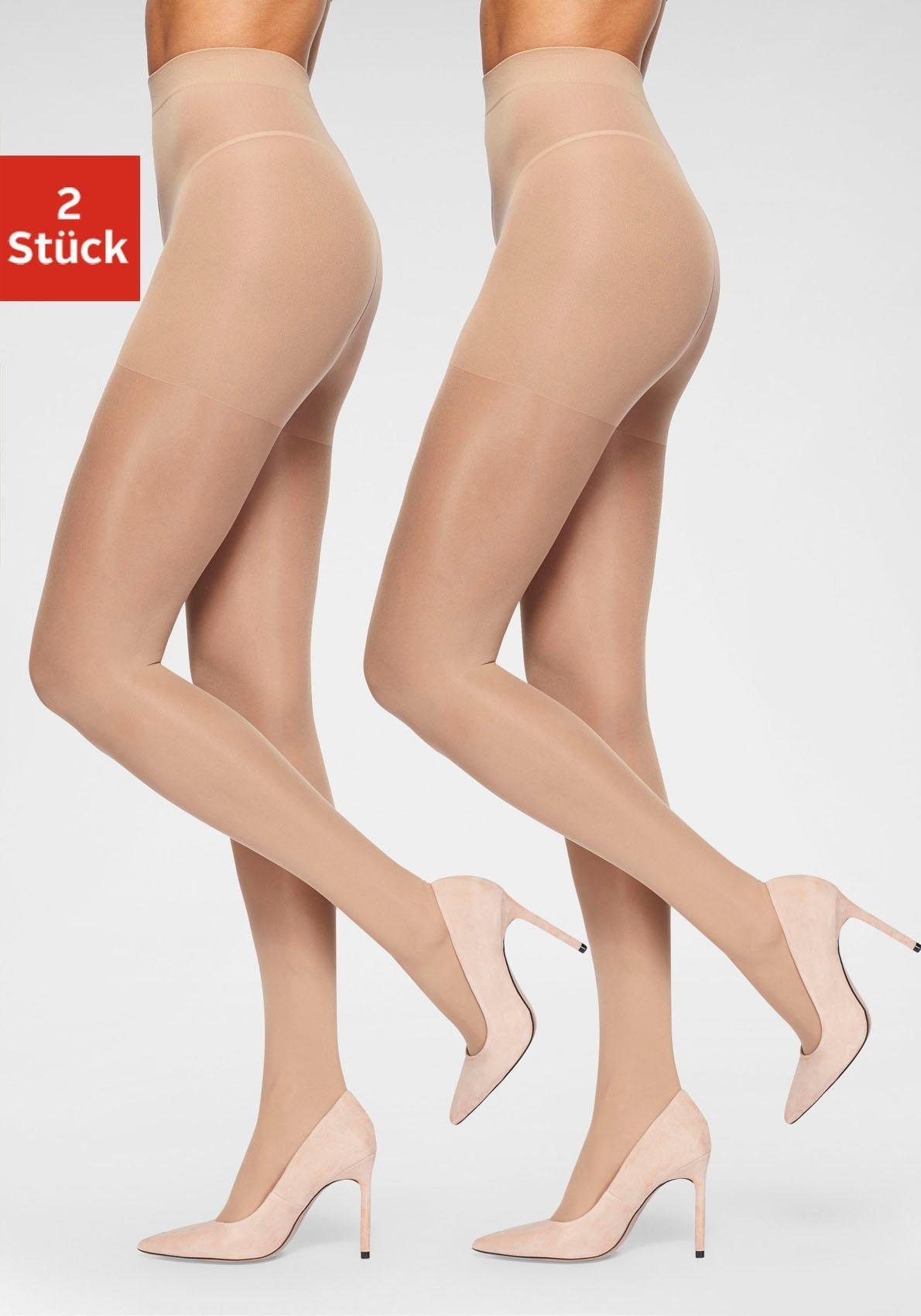LASCANA Stützstrumpfhose 70 Packung, 2 Stk. tlg. mit verstärktem Höschenteil