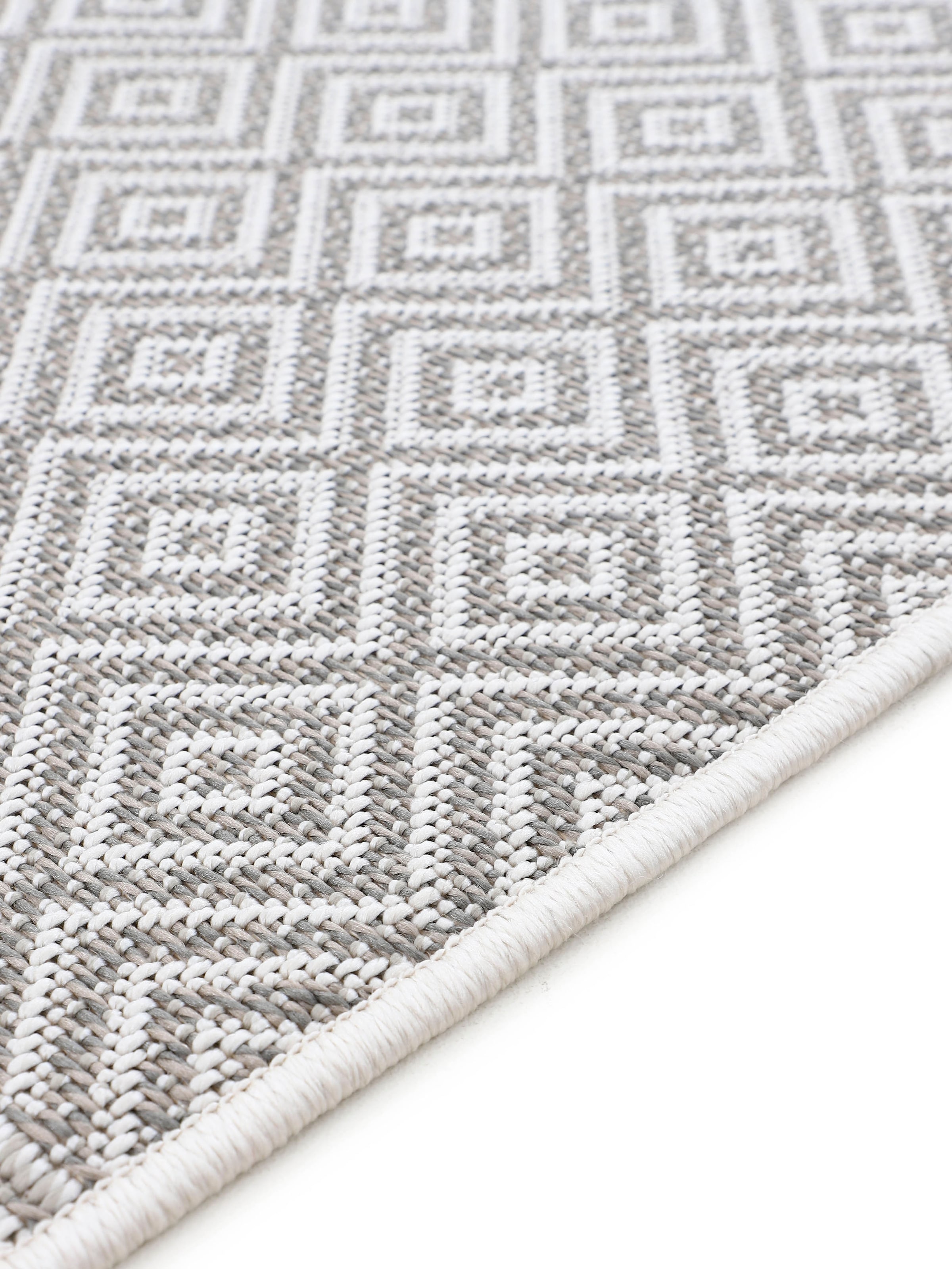 carpetfine Läufer »Boho 103«, rechteckig, 4 mm Höhe, robustes Flachgewebe, Sisal Optik, UV-beständig, Aussenbereich