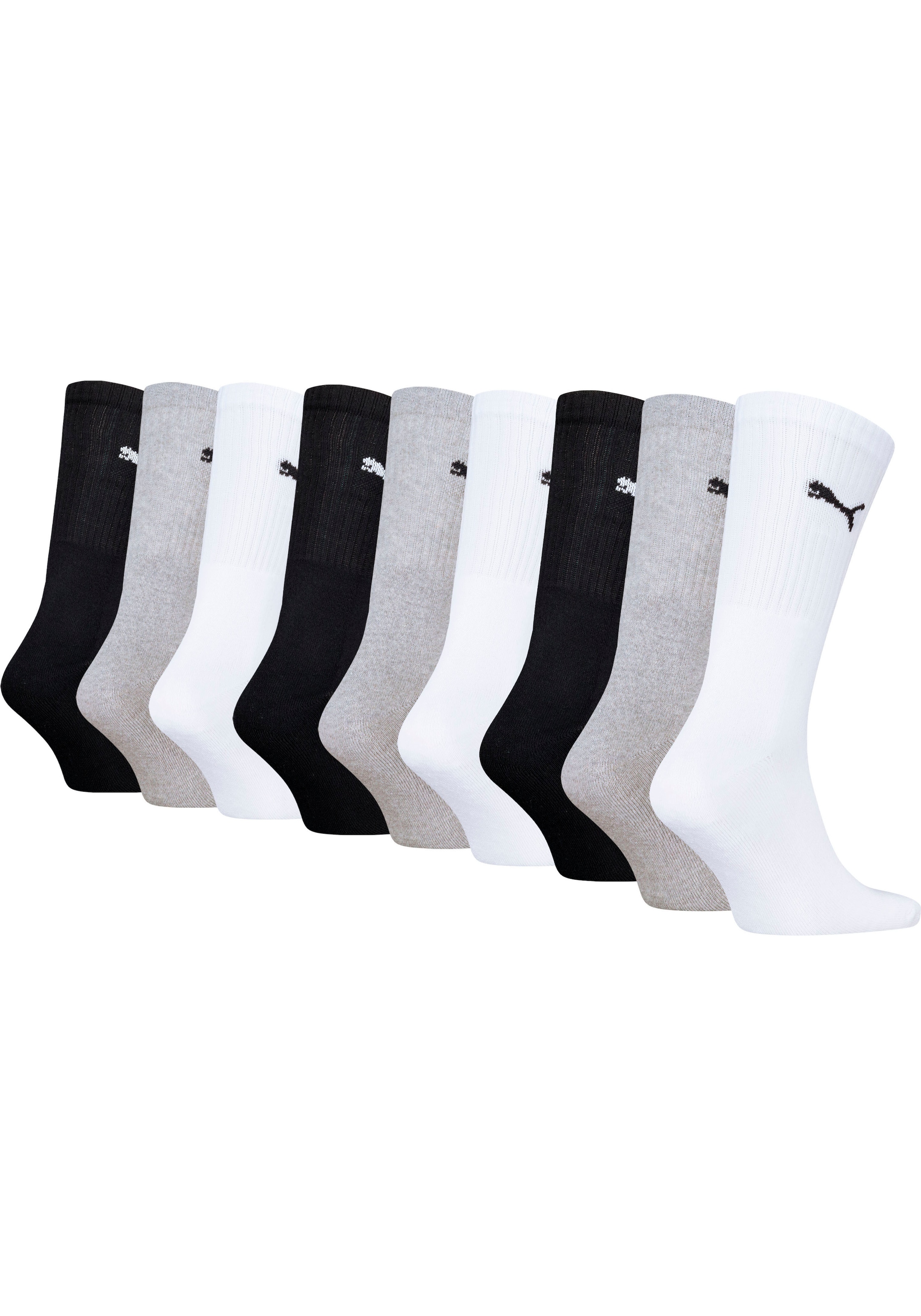 PUMA Sportsocken, (9 Paar), Tennissocken, atmungsaktiv, feuchtigkeitsregulierend