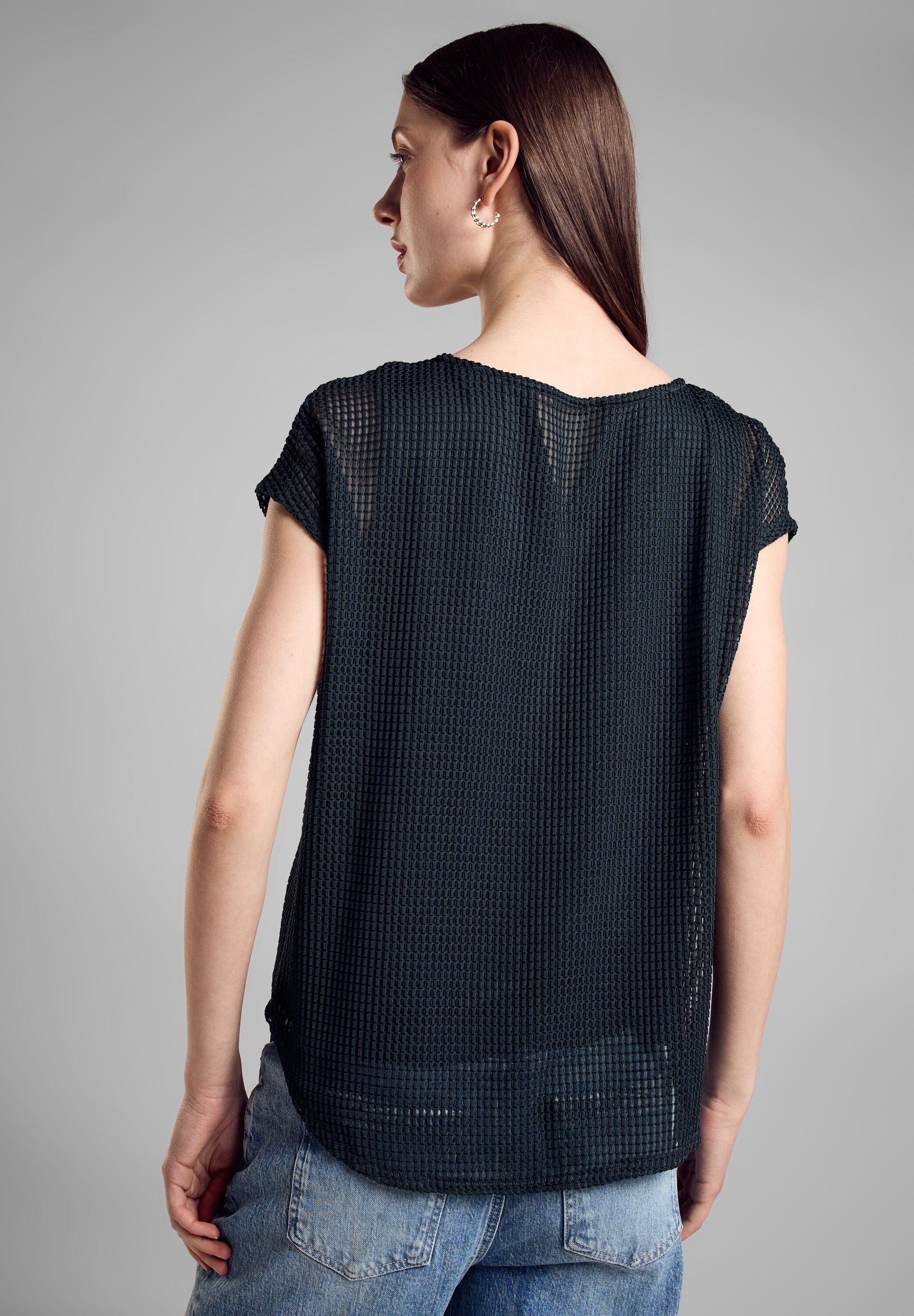 STREET ONE 2-in-1-Shirt, mit Mesh Struktur Oberstoff