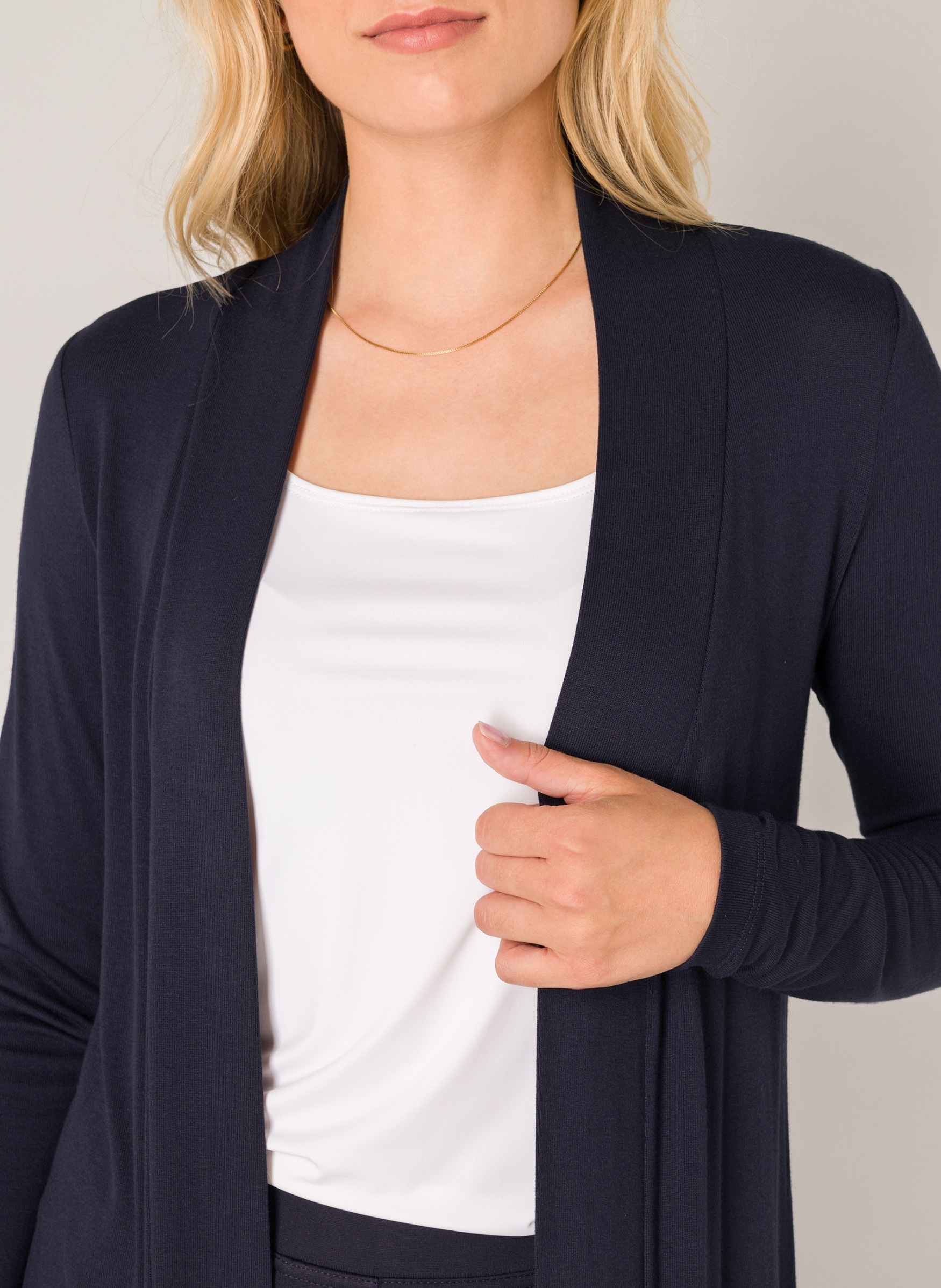 Base Level, Unisex, Longstrickjacke »Yayla Long« ohne Verschluss, navy dunkelblau, 36, Long-Strickjacke Yayla Long von BASE-LEVEL