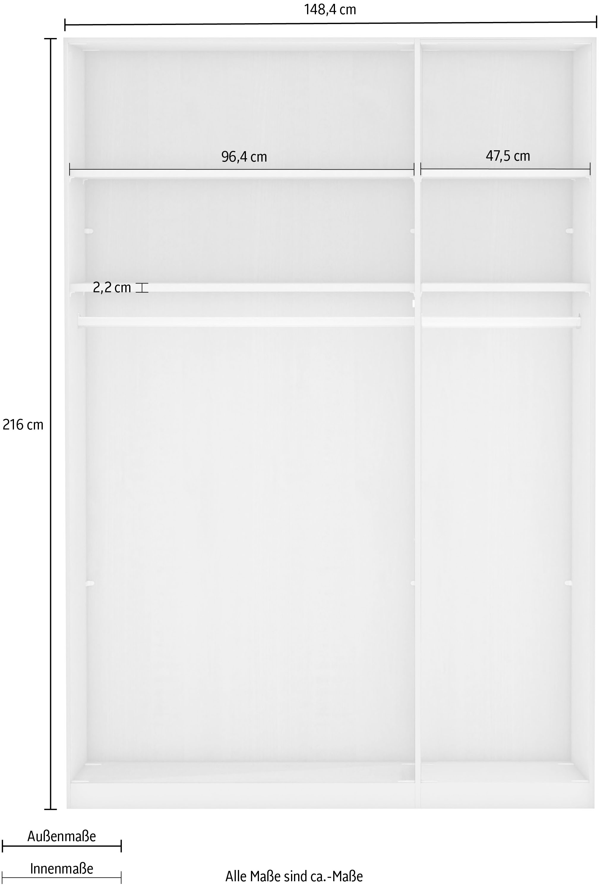 WIEMANN Drehtürenschrank »Göteborg, mit 95° Öffnungswinkel, Made in Germany«, inkl. Spiegel und Türendämpfung, moderner Landhausstil