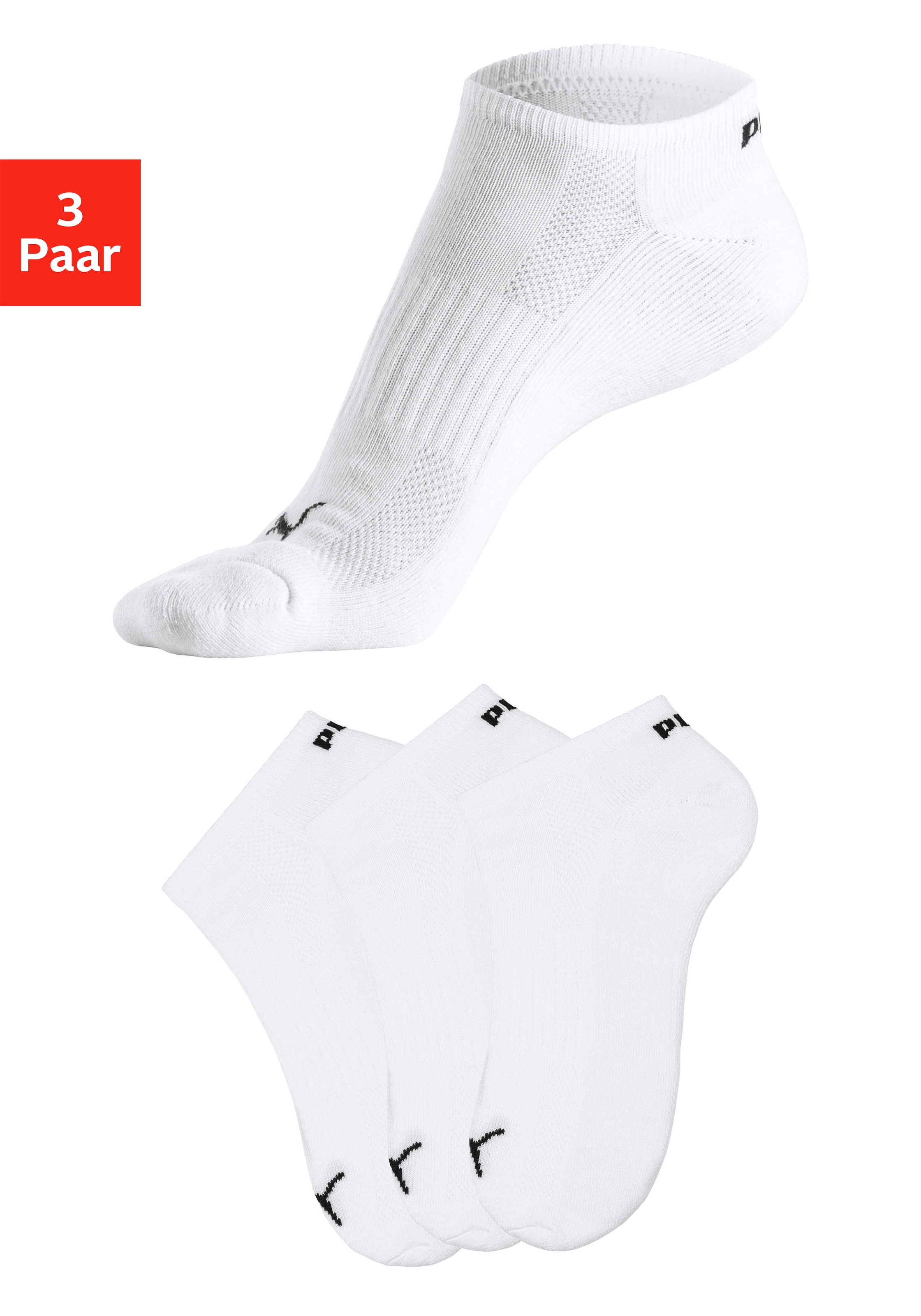 PUMA Sneakersocken, (3 Paar), mit Frottee