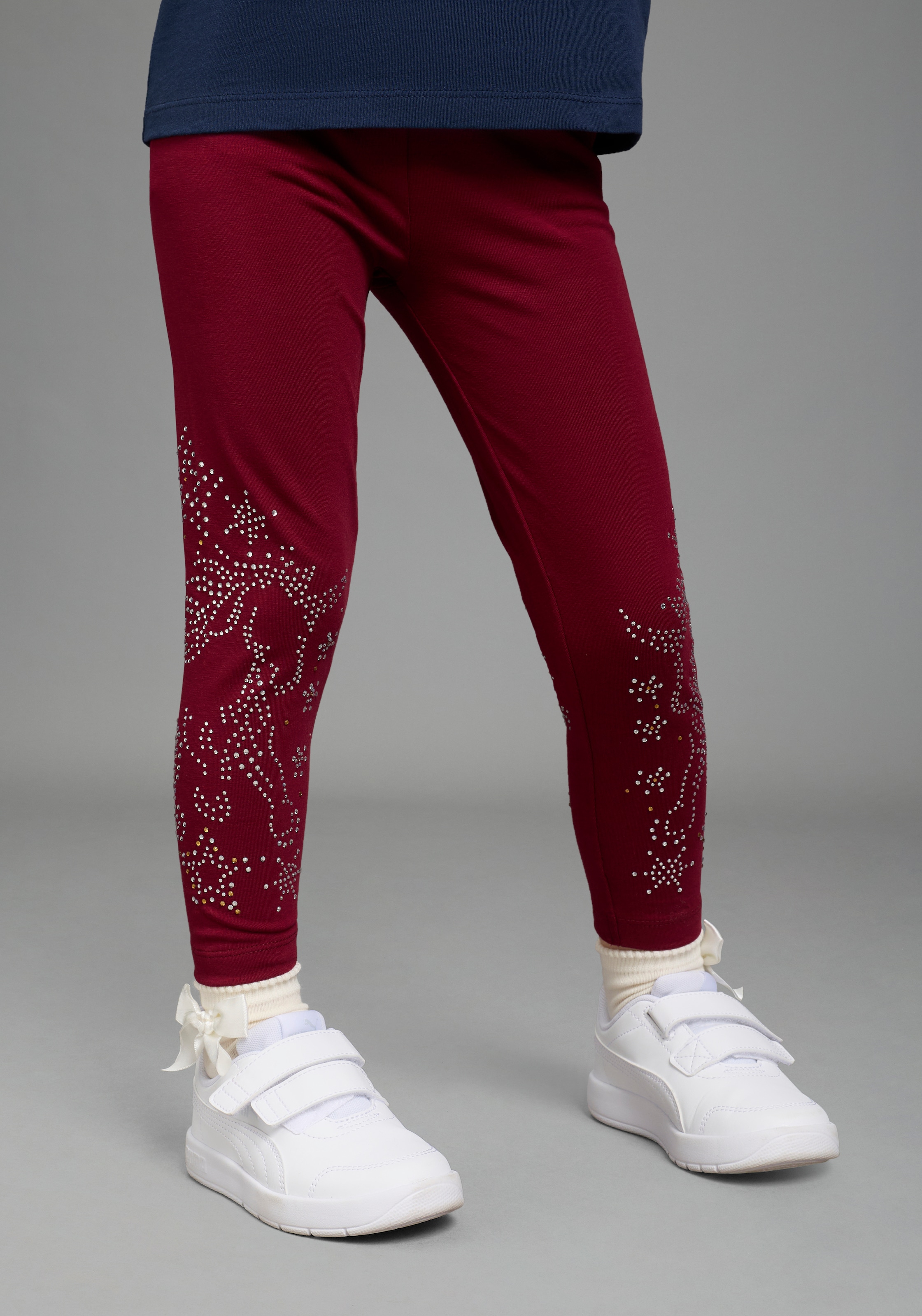 KIDSWORLD Leggings "Glitzernde Leggings mit Strass besetzt: GLITZER PFERD" Mit Glitzer Pferd verziehrt