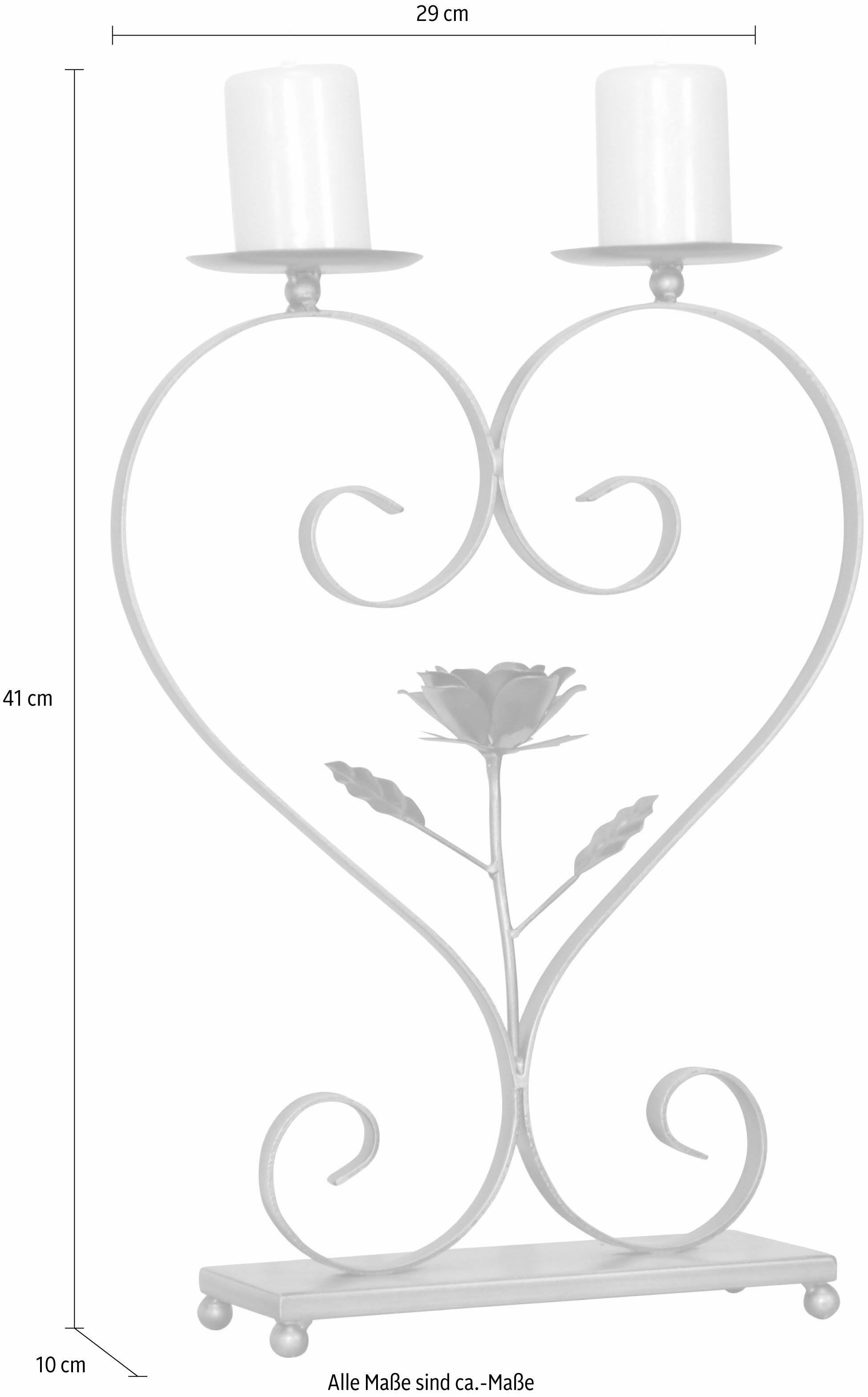 Home affaire Kerzenständer, Kerzenhalter, für zwei Stumpenkerzen, aus Metall,  Höhe ca. 41 cm online shoppen | Jelmoli-Versand