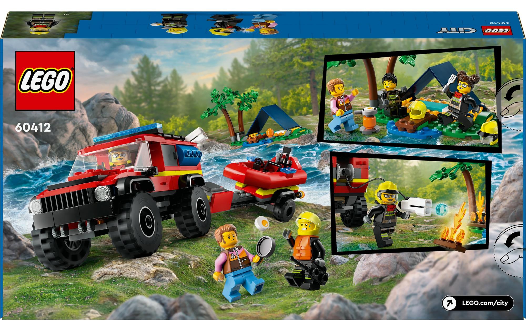 LEGO® Spielbausteine »Feuerwehrgeländewagen mit Rettungsboot 60412«, (301 St.)