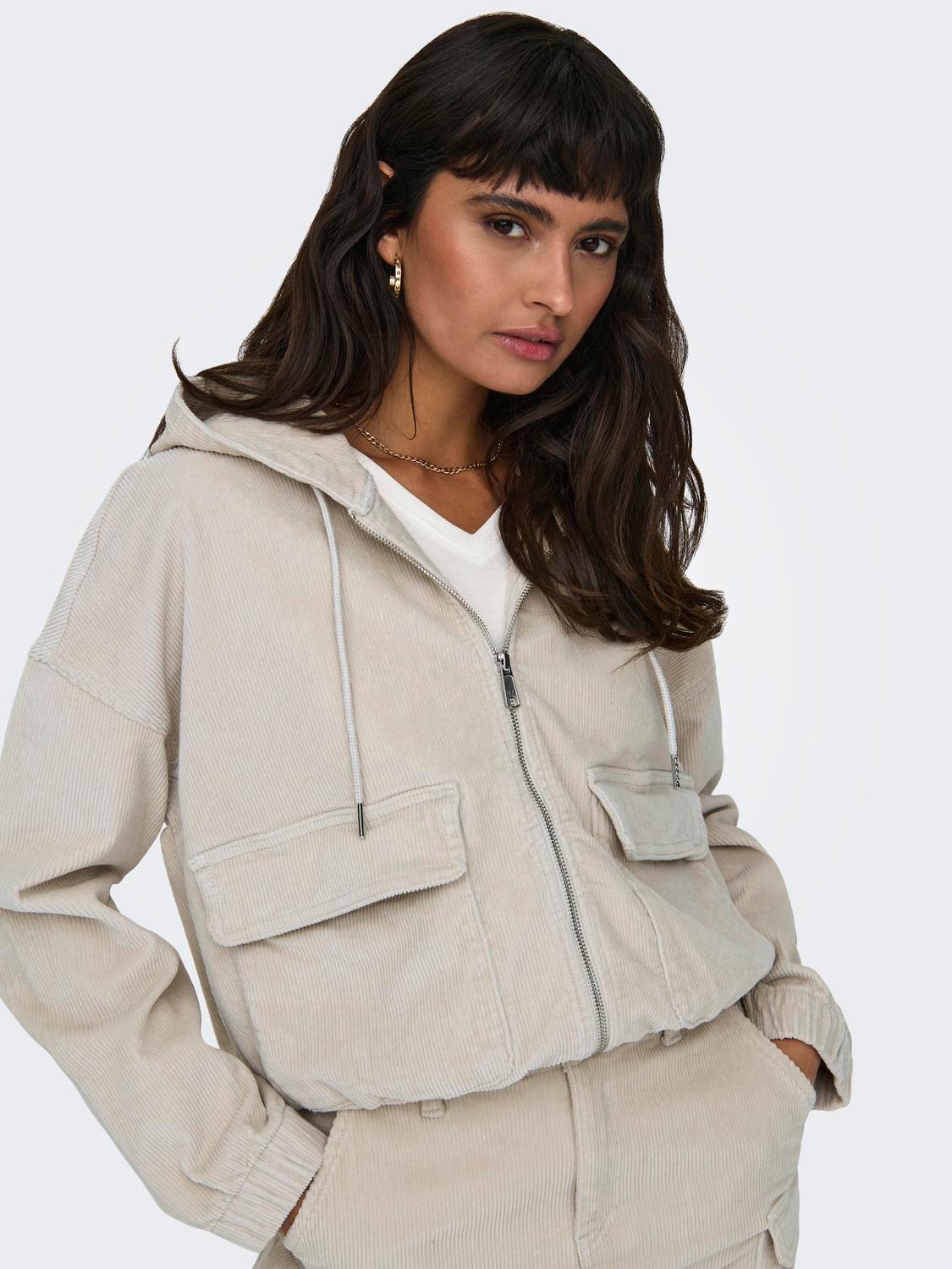 ONLY Cordjacke »ONLKENZIE L/S CORD JACKET PNT NOOS«, mit Kapuze