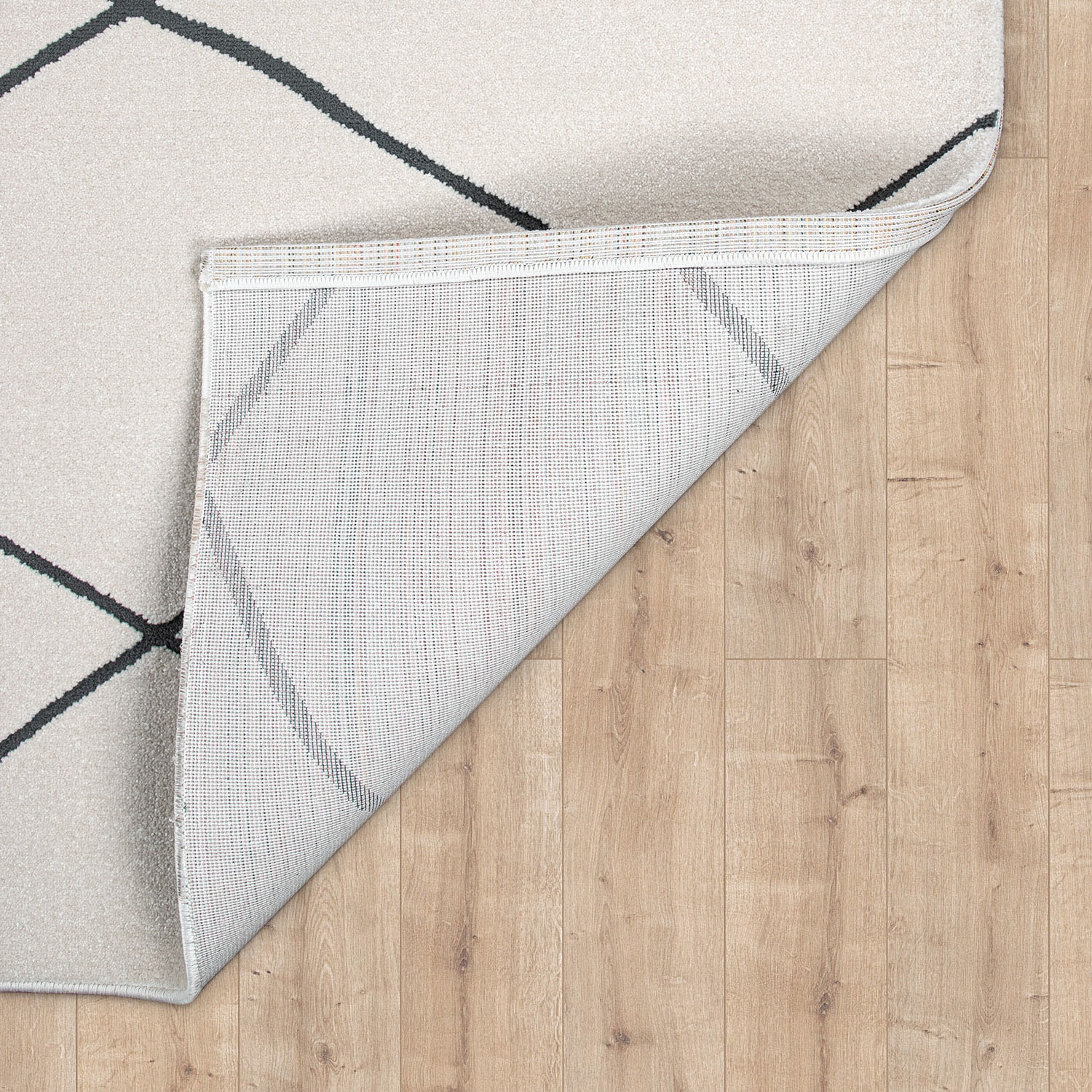 Paco Home Teppich »Haral 786«, rund, 9 mm Höhe, Kurzflor, Scandi Design, Rauten Motiv