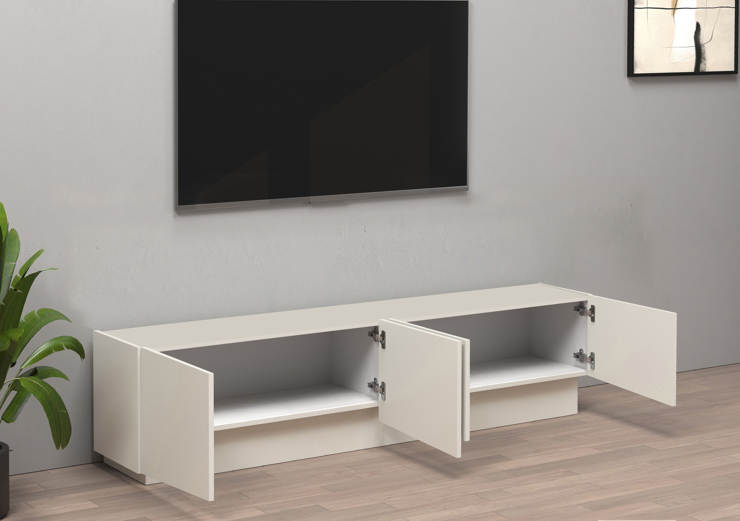 INOSIGN Lowboard »VELA, Lowboard, Breite 180 cm, Design mit schrägen Türen«, (1 St.), Made in Italy, Masse-B/T/H: 180x35x45, Lowboard, TV-Board, TV-Kommode
