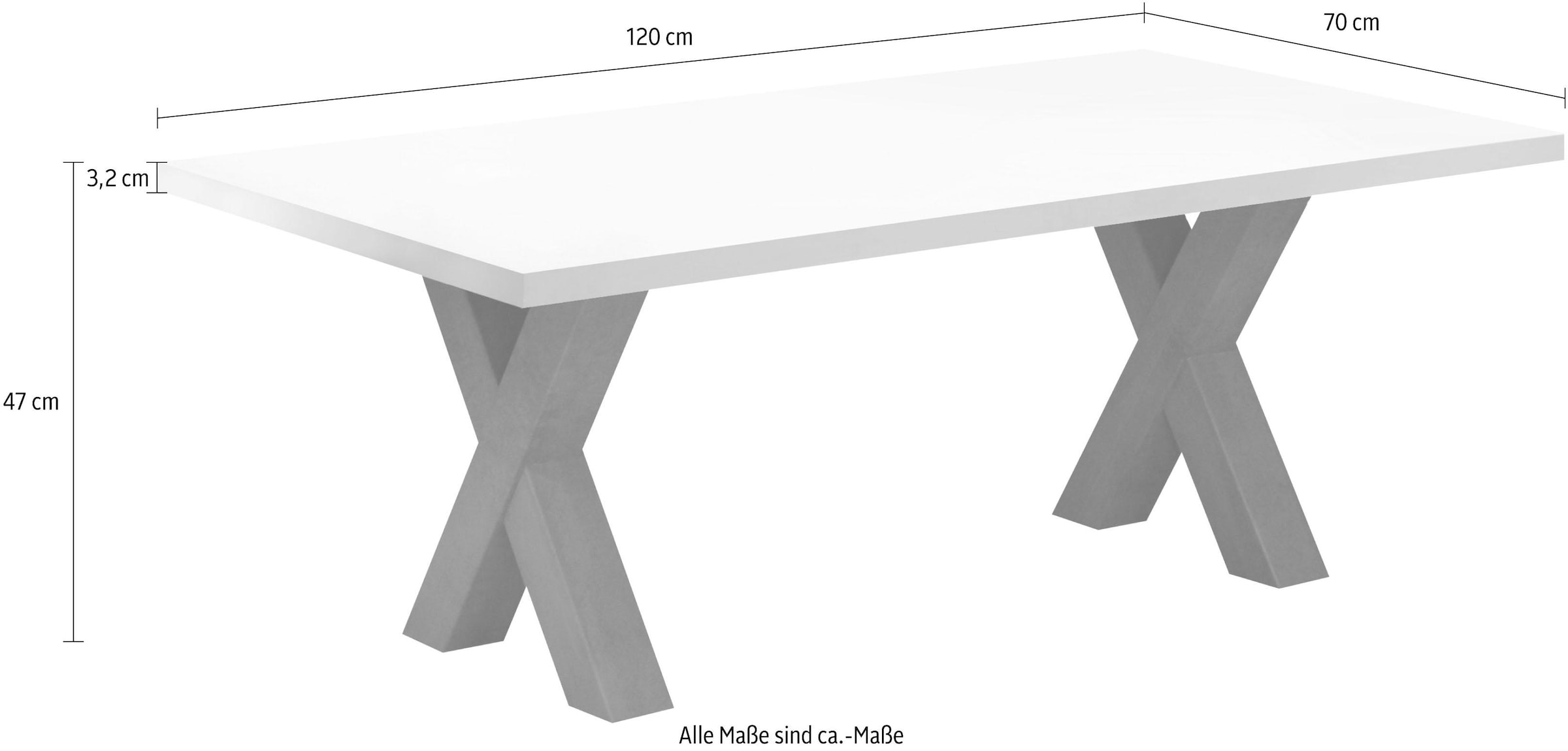 Mäusbacher Couchtisch »Mister X-CT 120 TOPSELLER!«, Mäusbacher Couchtisch mit X Gestell. Breite 120 cm