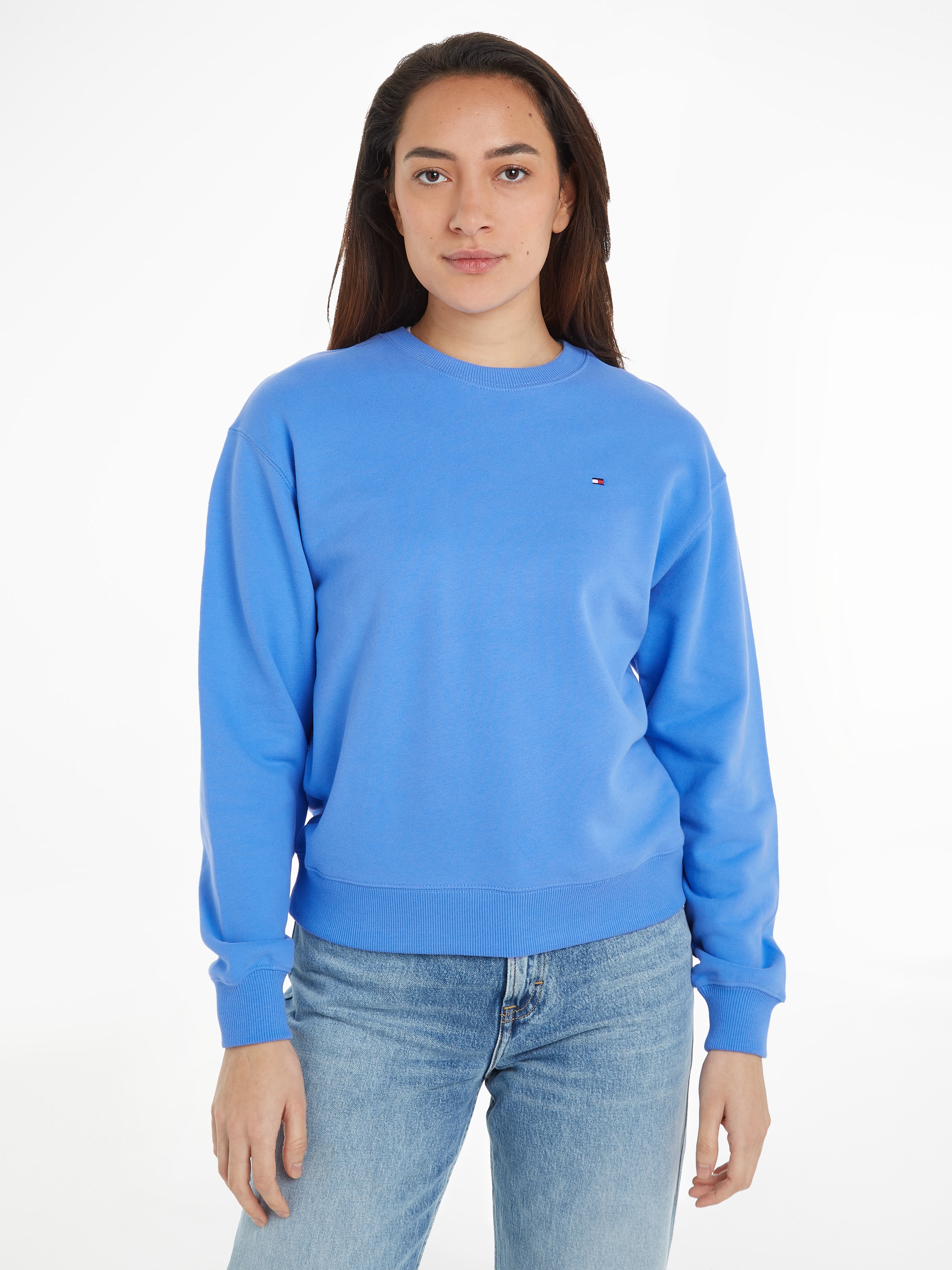 Tommy Hilfiger Sweatshirt »REG FLAG ON CHEST SWTSHRT«, mit Logo-Stickerei