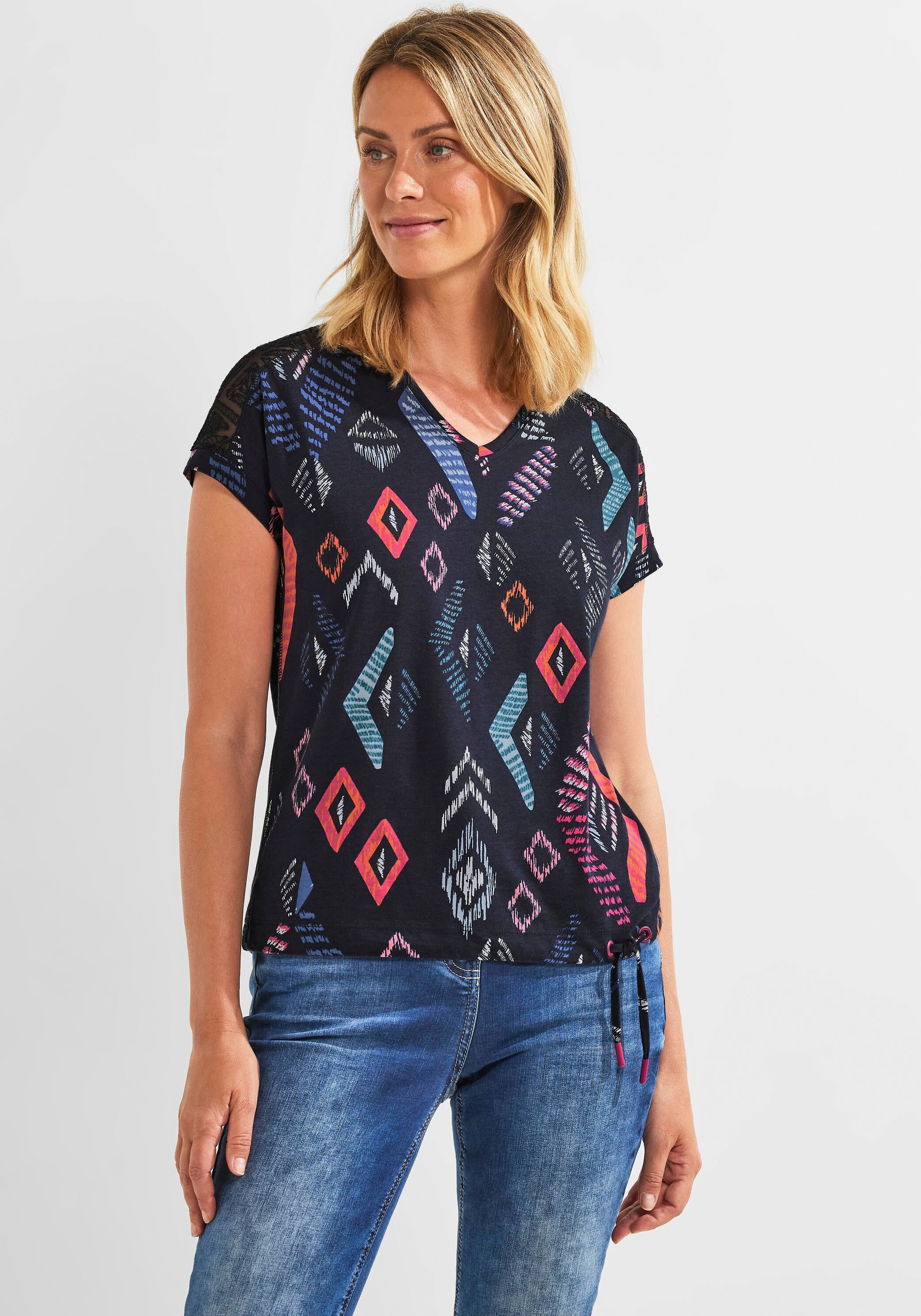 Schultern mit online Cecil T-Shirt, bei überschnittenen Jelmoli-Versand Schweiz shoppen