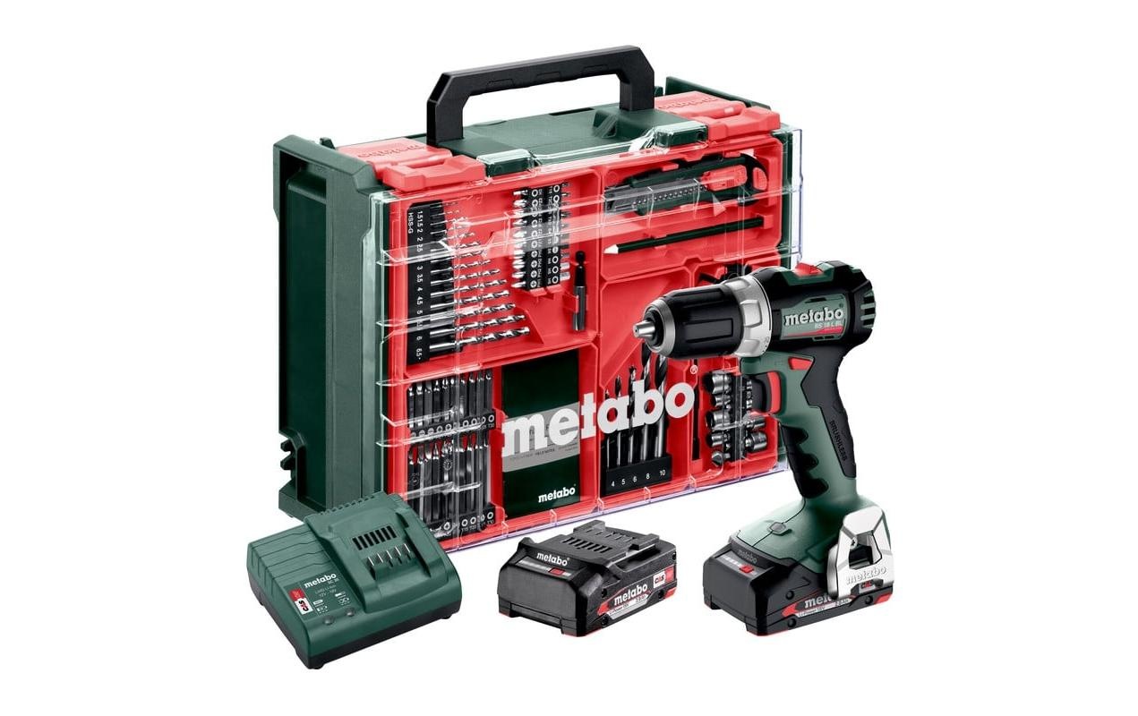 Metabo, metabo Akku-Bohrschrauber »BS 18 L BL 2 x 2.0 Ah« 74 Stk. tlg., grün, rot