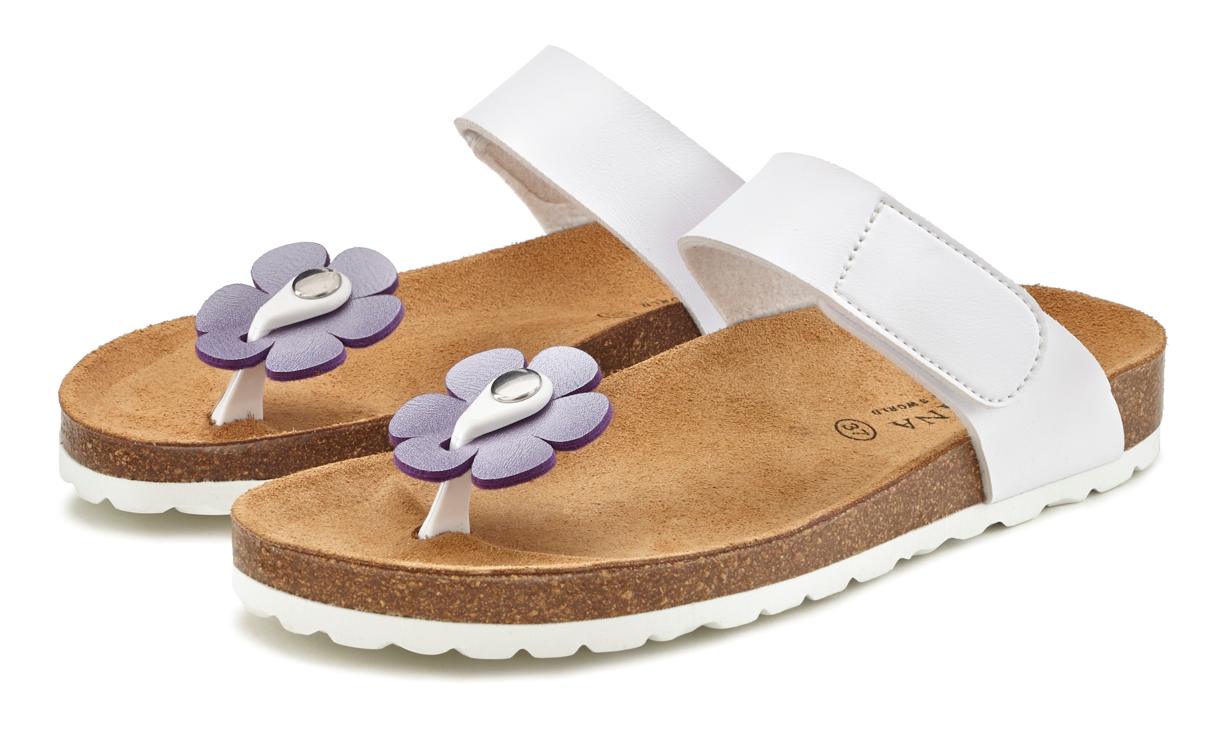 LASCANA Pantolette »Mule, Sandale, offener Schuh, Sommerschuh,«, (3 tlg.), mit Komfortkorkfussbett aus Leder und 2 abnehmbaren Oberteilen