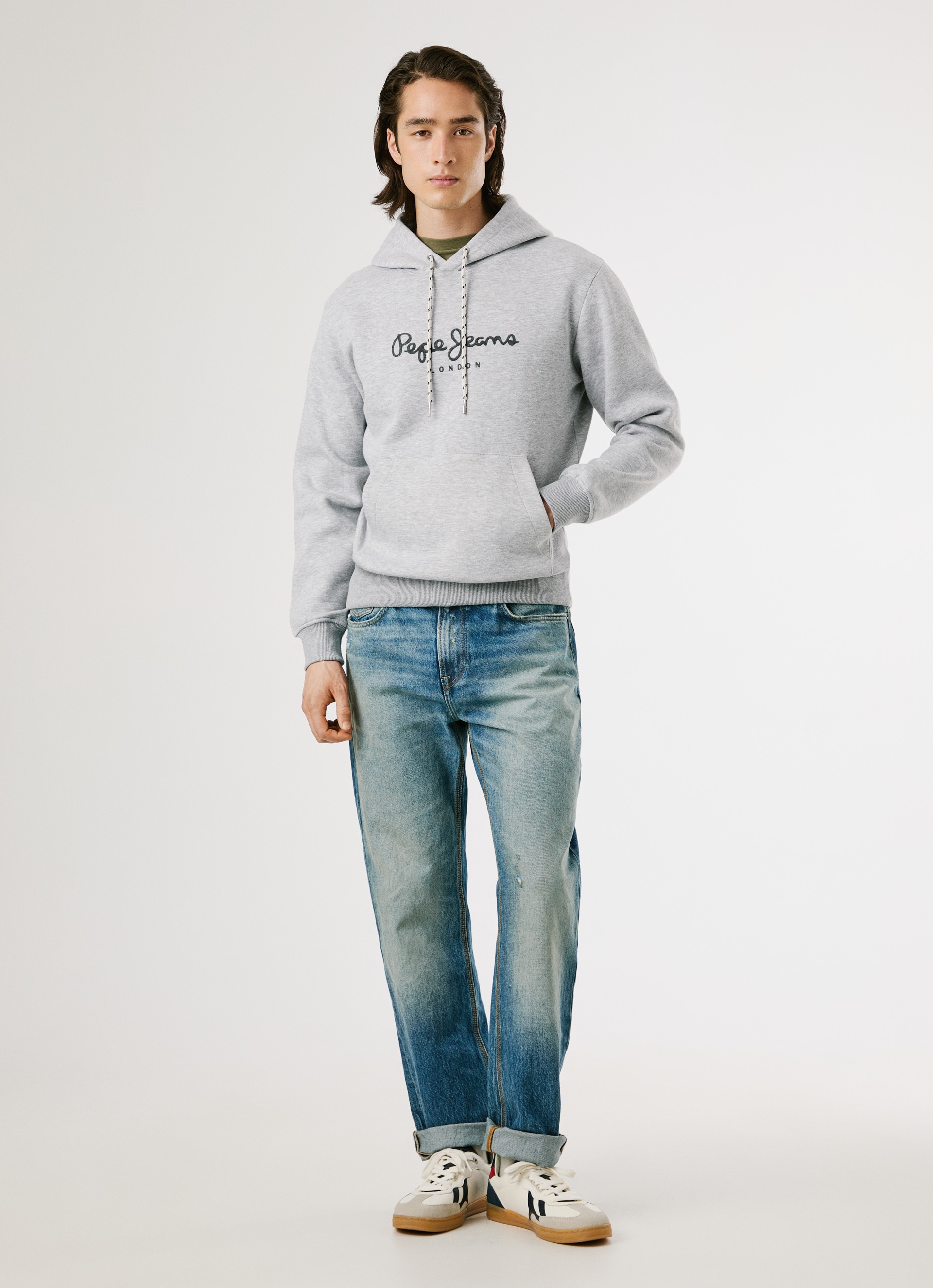 Pepe Jeans Hoodie »MACBETH MELANGE«, Regular Fit mit Kordelzug