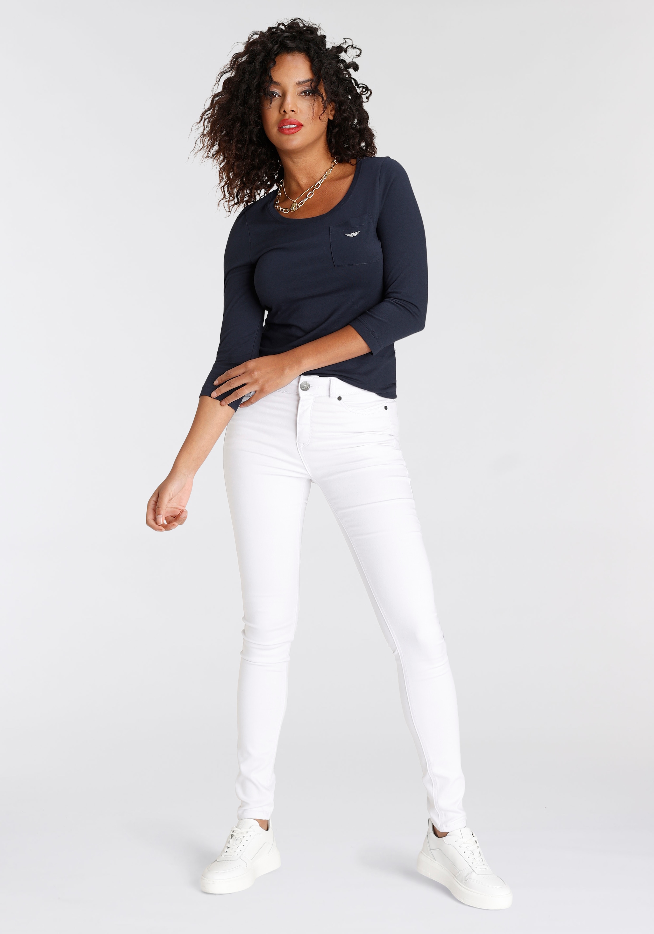Arizona Skinny-fit-Jeans »Ultra Soft«, hohe Leibhöhe, lang, aus Baumwolle, Polyester und Elasthan