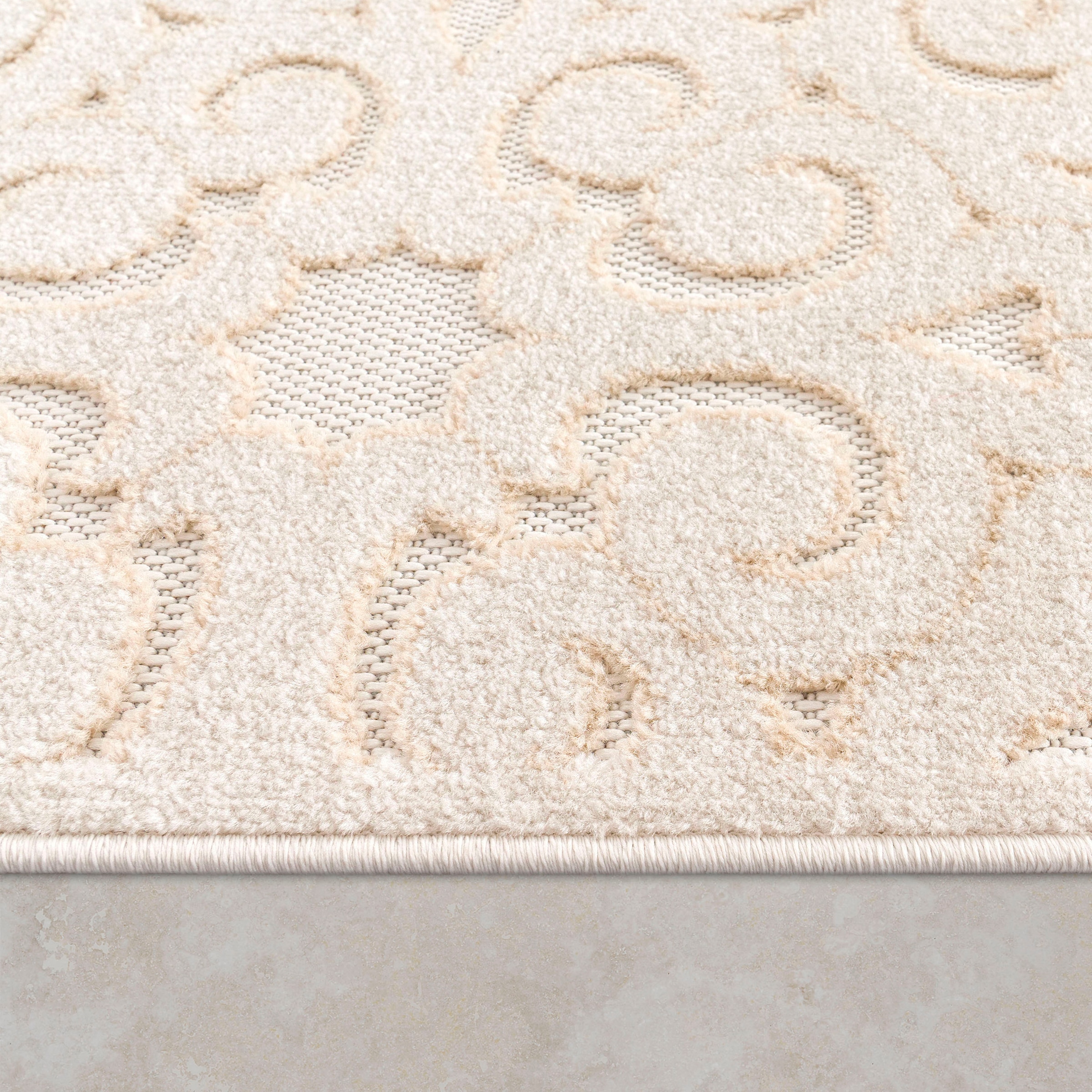 Paco Home Teppich »Cotton 234«, rechteckig, Uni-Farben, Hoch-Tief Effekt,  Ornamente, boho, Outdoor geeignet online shoppen | Jelmoli-Versand | Kurzflor-Teppiche