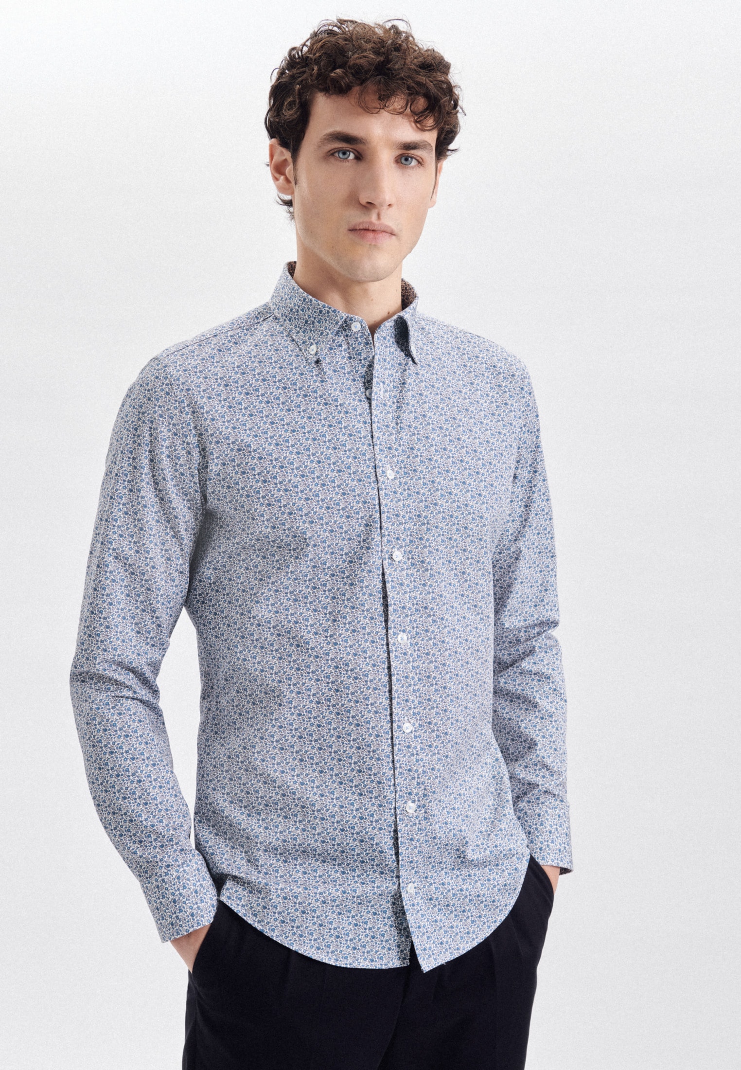 seidensticker Businesshemd »X-Slim« X-Slim 1/1 Button-Down-Kragen Druck