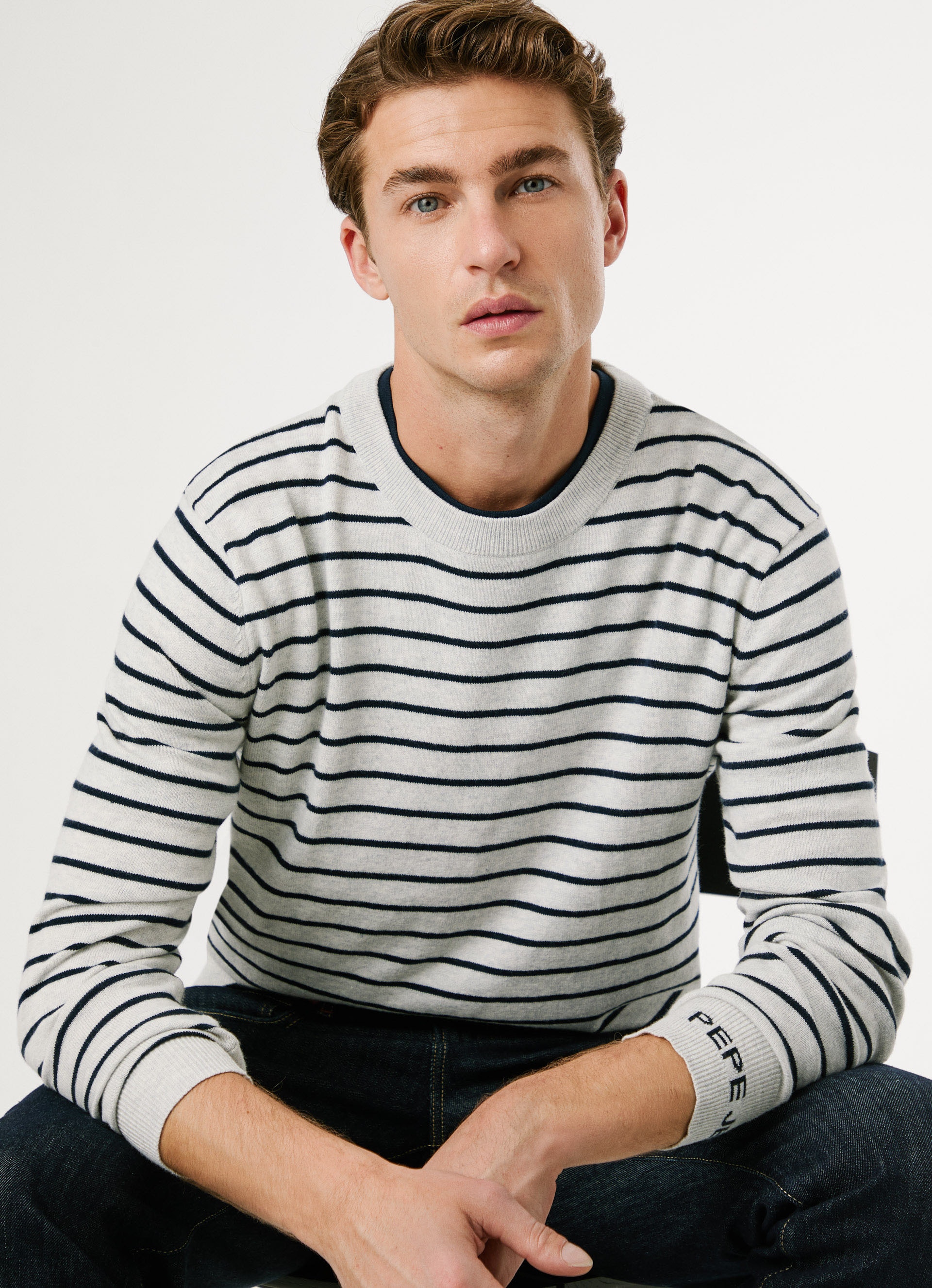 Pepe Jeans Rundhalspullover »ANDRE STRIPES«, mit Kaschmir-Anteil, gestreift