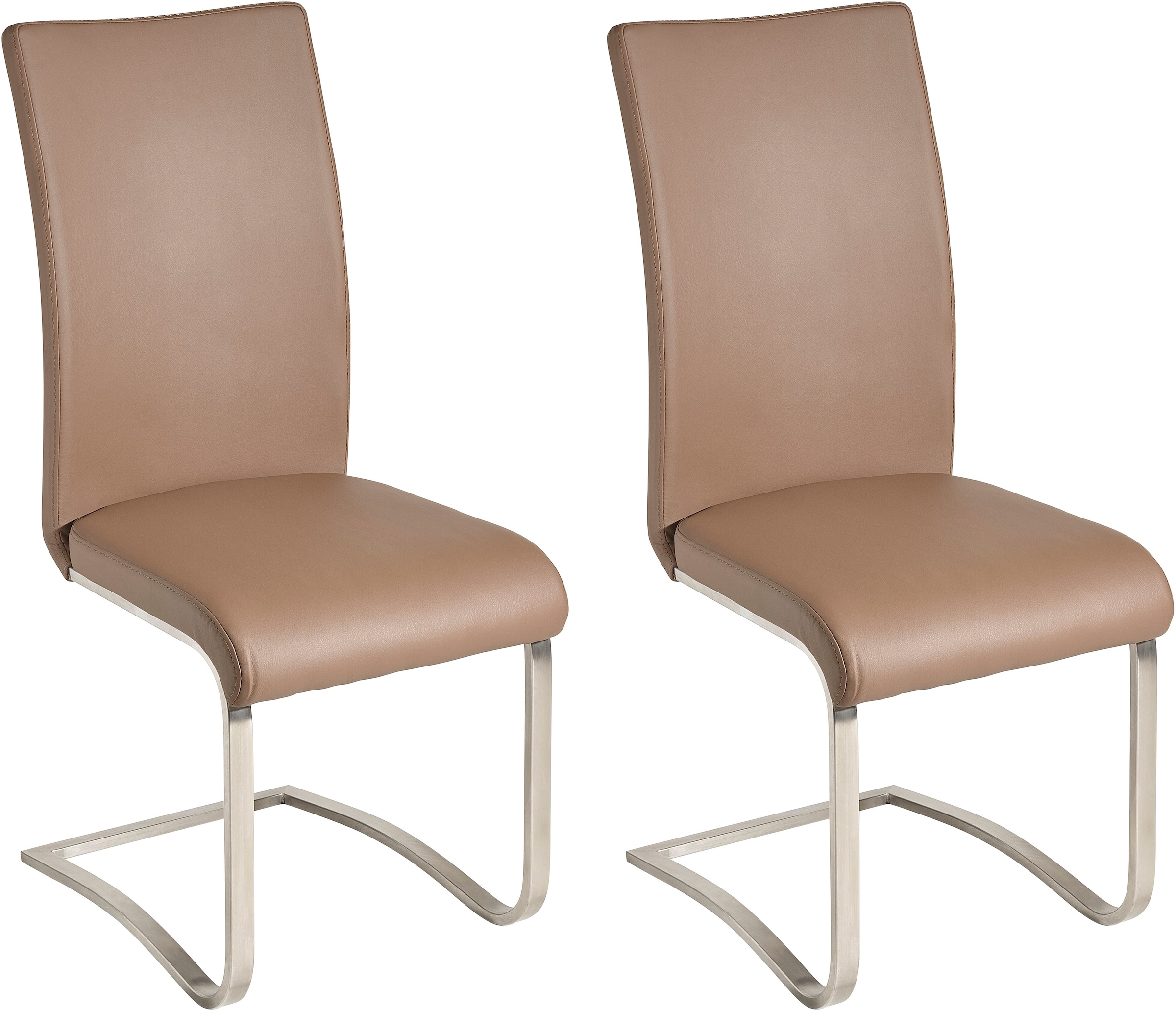 MCA furniture Freischwinger »Arco«, (Set), 2 St., Leder, Stuhl mit Echtlederbezug, belastbar bis 130 Kg