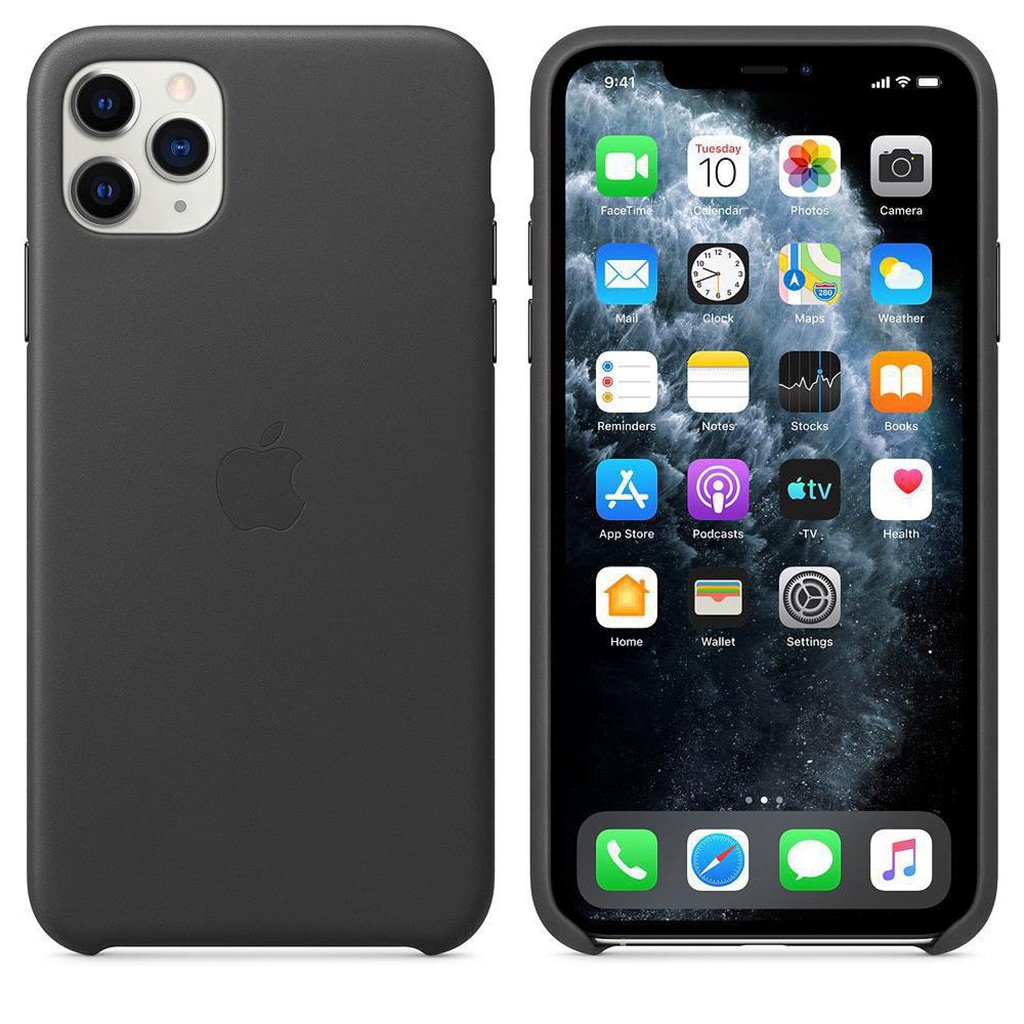 Apple Smartphone-Hülle »Appe iPhone 11 PM Leder Case Black«, MX0E2ZM/A